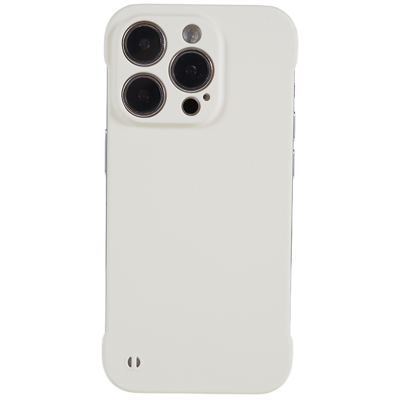 

Für Das Iphone 13 Pro Borderless Design Phone Case Gummierte Harte Pc-abdeckung Von Skin-Touch - Weiss, iPhone 13 Pro