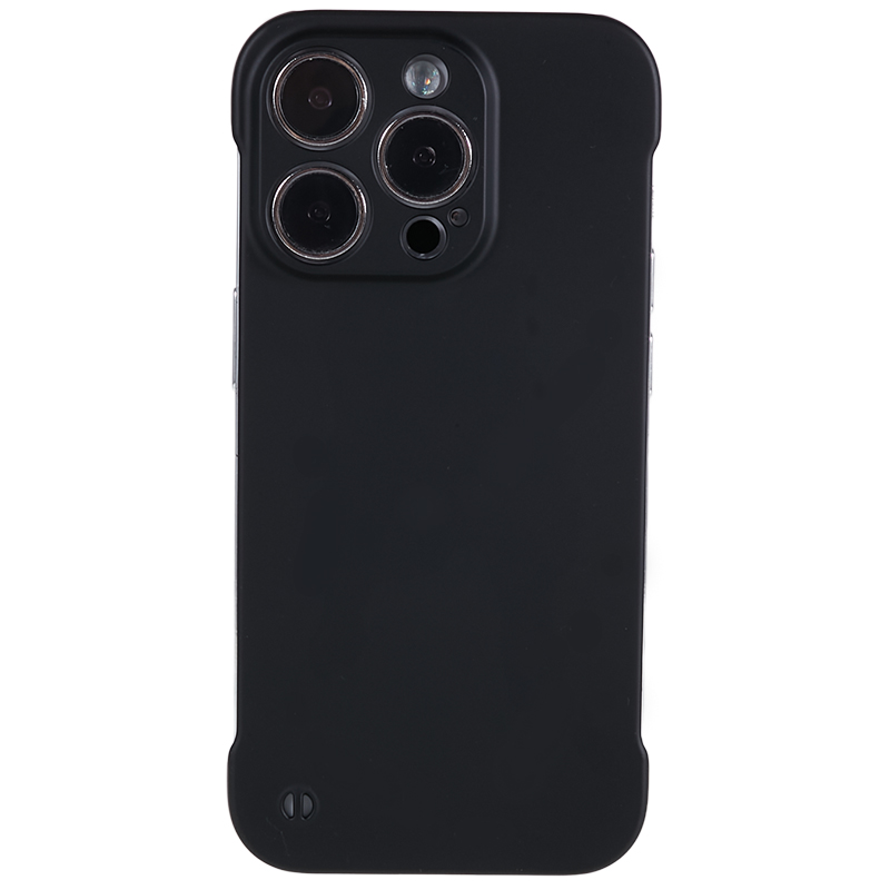 

Für Das Iphone 13 Pro Borderless Design Phone Case Gummierte Harte Pc-abdeckung Von Skin-Touch - Schwarz, iPhone 13 Pro