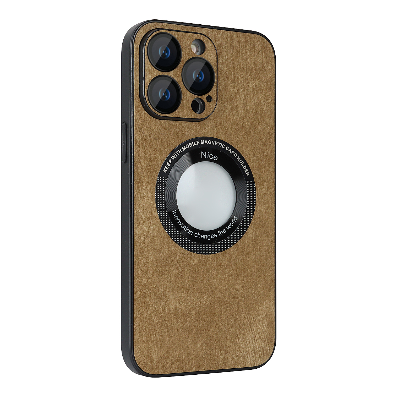 

Für Iphone 13 Pro Max Magnetic Phone Case Skin-touch Pu-leder-pc+tpu Hybrid-schutzabdeckung - Braun, iPhone 13 Pro Max