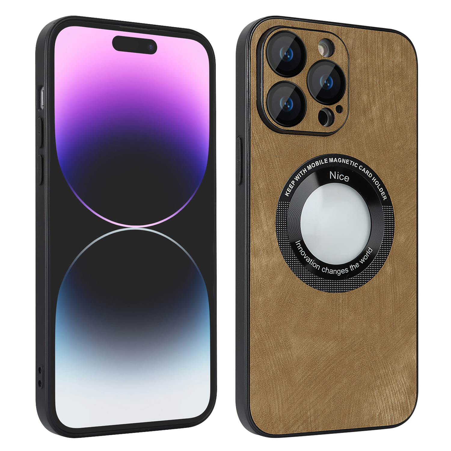 

Für Iphone 14 Pro Max Magnetic Case Kompatibel Mit Magsafe Skin-touch PU Leder+pc+tpu-telefonabdeckung - Braun, iPhone 14 Pro Max