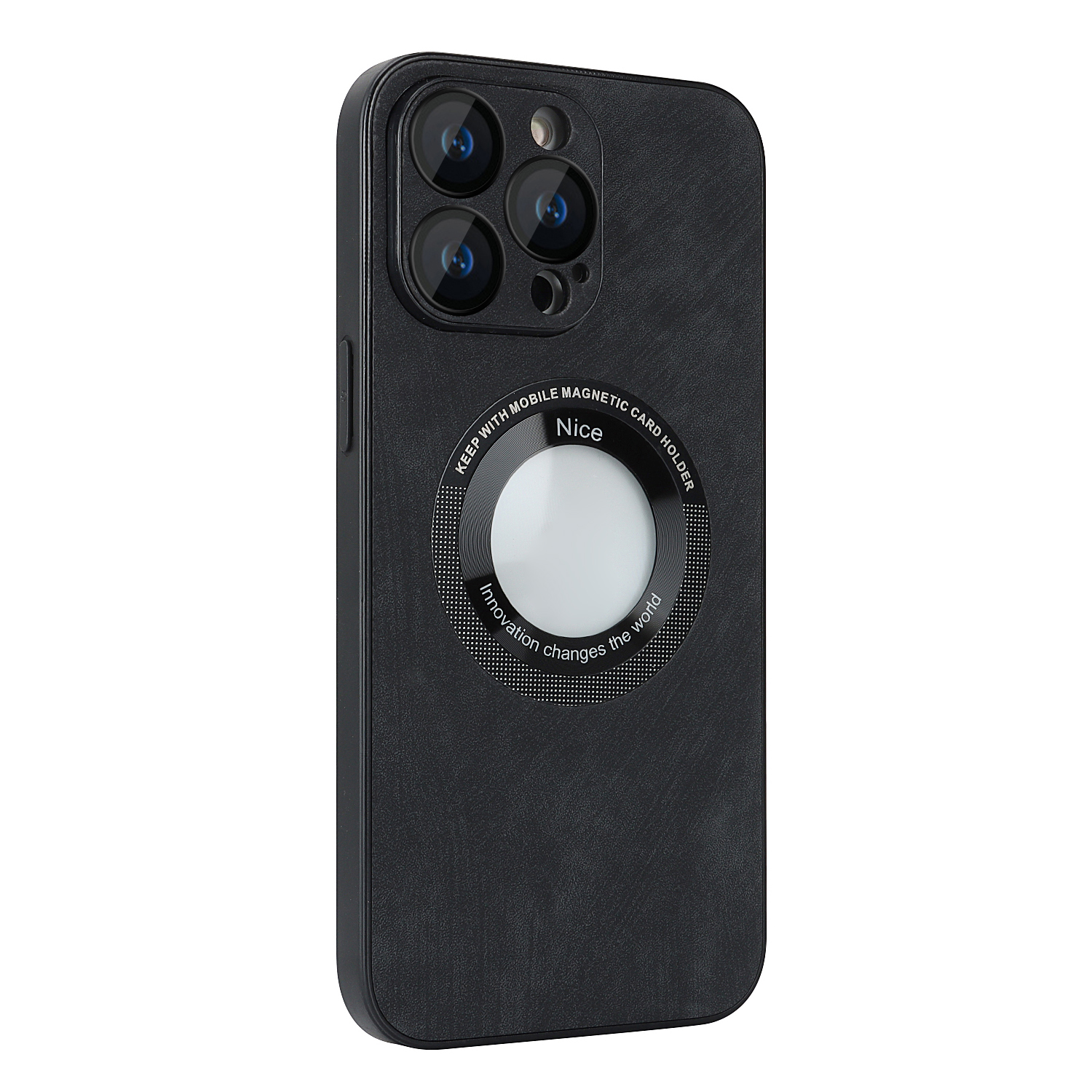 

Für Das Iphone 13 Pro Skin-touch PU Leder+pc+tpu Deckung Anti-kratzer-magnet-telefonhülle Mit Linsenschutz - Schwarz, iPhone 13 Pro