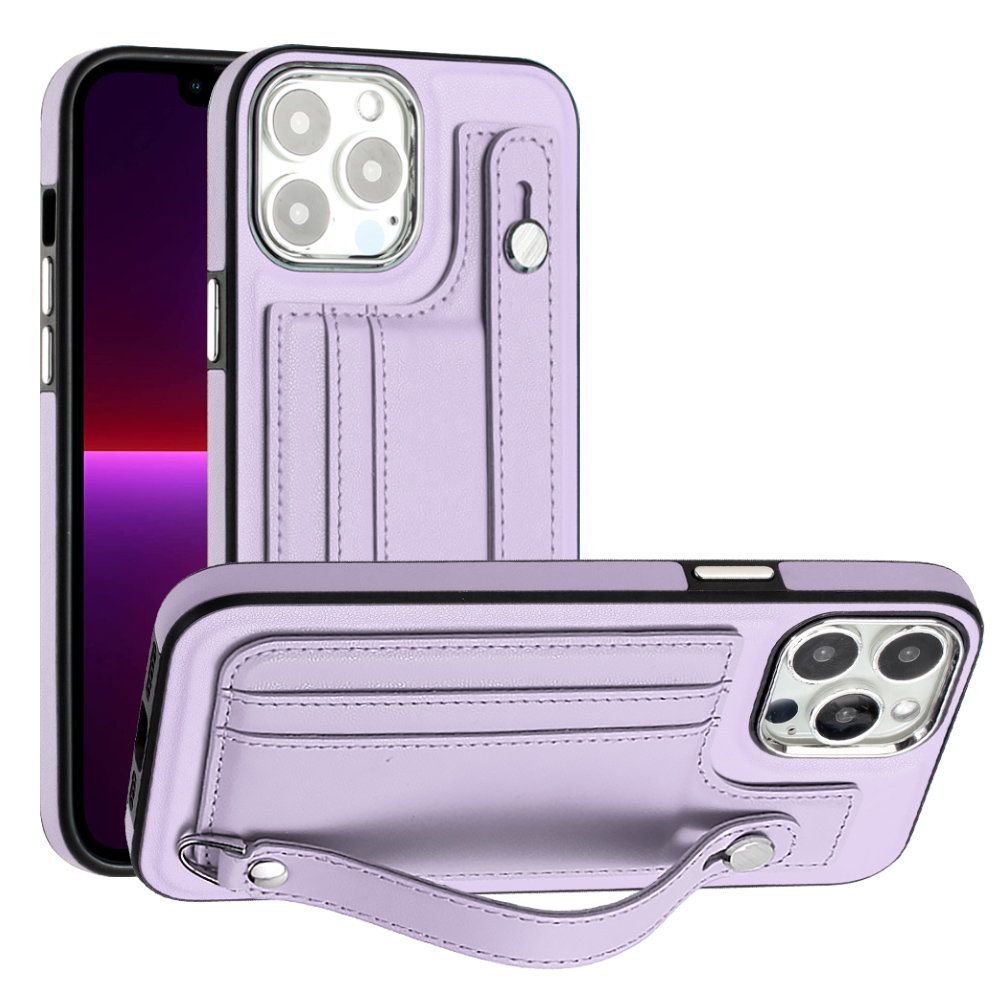 

Für Das Iphone 13 Pro 6,1-zoll-schockdcover YB Lederschicht-5-tpu-telefonhülle Mit Kartensteckplätzen - Lila, iPhone 13 Pro