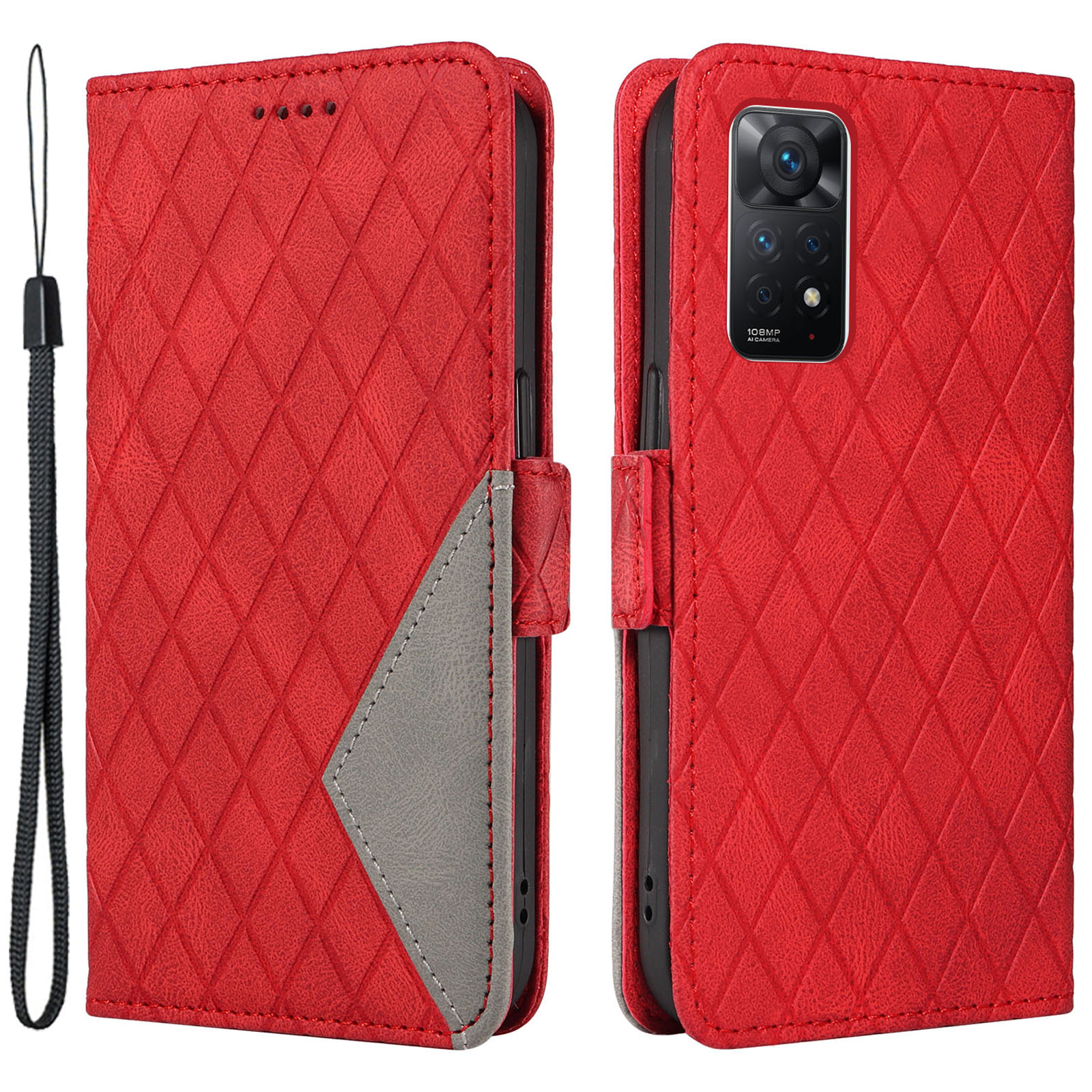 

Telefonkoffer Für Xiaomi Redmi Note 11 Pro 4G (mediatek) / Anmerkung 11 Pro 5G (Qualcomm) / Hinweis 12 Pro 4G Wallet Stand Lederabdeckung - Rot, Xiaomi Redmi Note 11 Pro 4G (MediaTek)