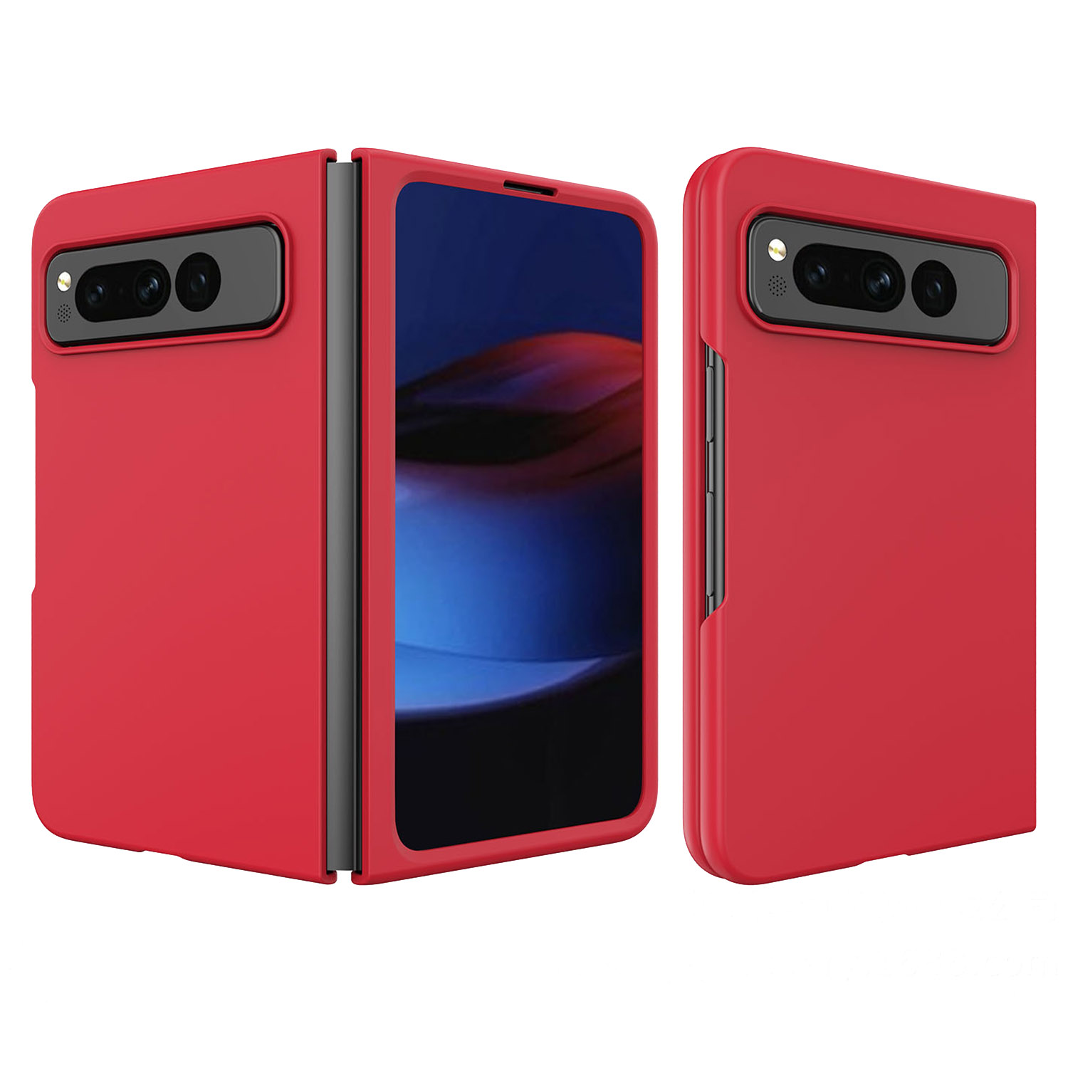 

Für Google Pixel Fold Skin Touch PC Phone Hülle Dünne Schlanke Schutzabdeckung - Rot, Google Pixel Fold