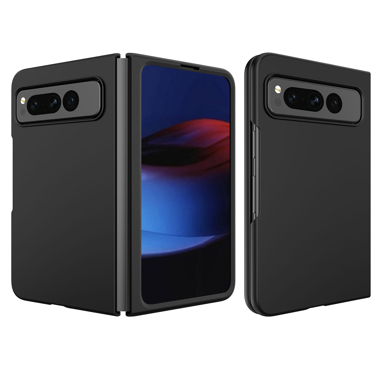

Für Google Pixel Fold Skin Touch PC Phone Hülle Dünne Schlanke Schutzabdeckung - Schwarz, Google Pixel Fold