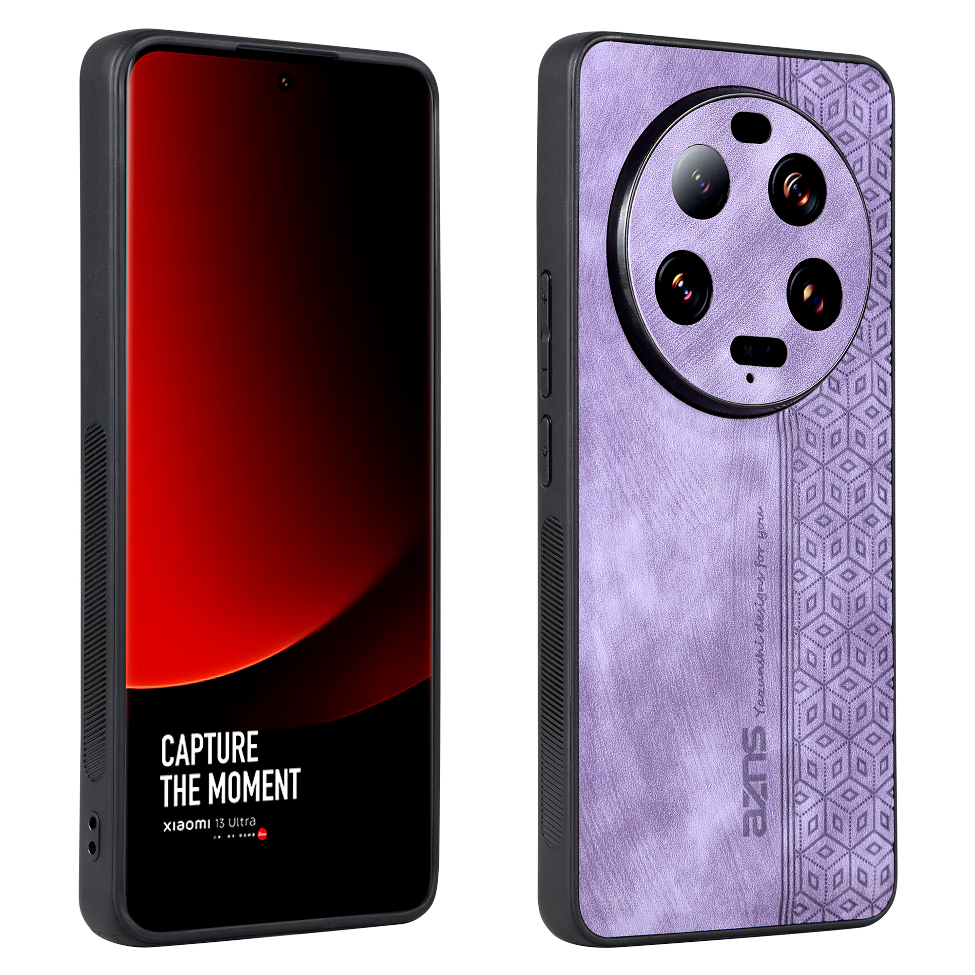 

Azns Für Xiaomi 13 Ultra PU Leder+tpu Mobilfunkkoffer Eingeprägter Muster Smartphone -shellabdeckung - Lila, Xiaomi 13 Ultra