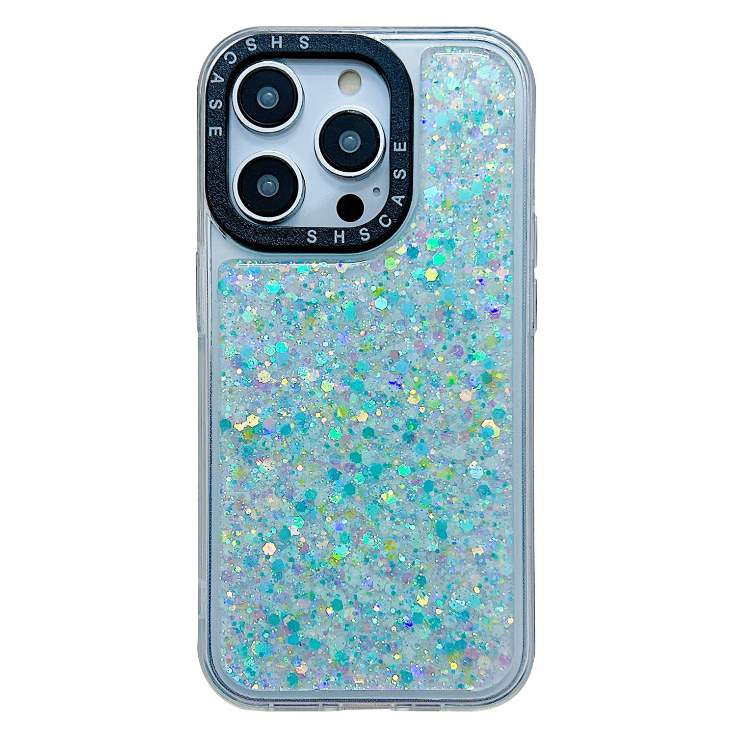 

PC+TPU -hülle Für Iphone 14 Pro Max -kameraschutzrahmen Epoxid Glitzer Glitzer Luminous Telefonabdeckung - Blau, iPhone 14 Pro Max