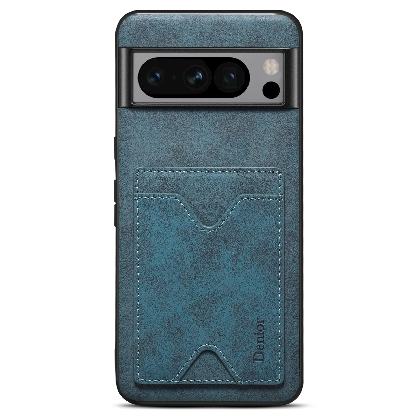

Denior Für Google Pixel 8 Pro PU Leder Beschichtetes TPU Back Cover Telefonhülle Mit Kickstand -kartensteckplatz - Blau, Google Pixel 8 Pro