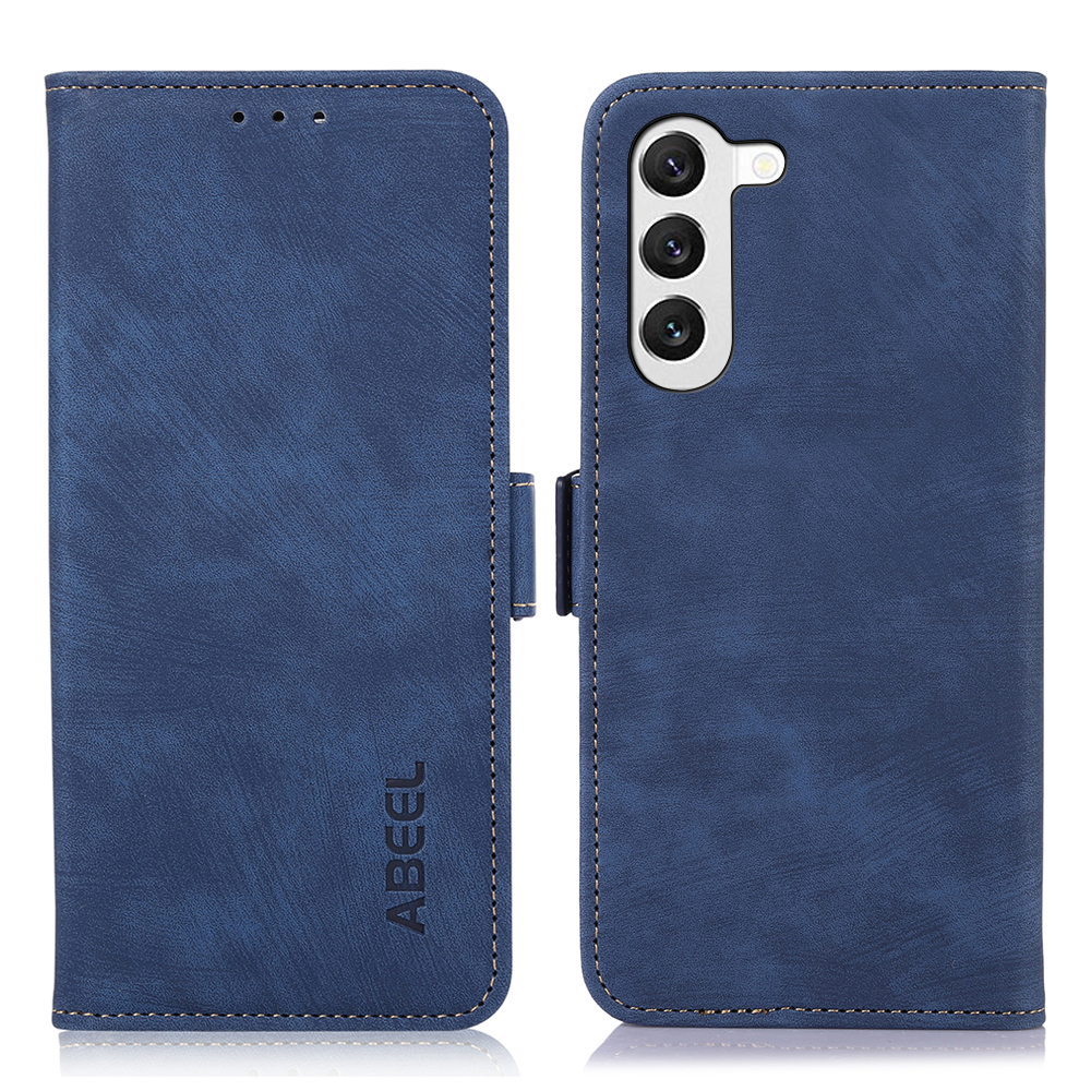 

ABEEL PU -lederschale Für Samsung Galaxy S23 Brieftaschenabdeckung Retro Textur Mobiltelefon Ständer Hülle - Blau, Galaxy S23