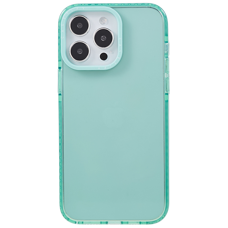 

Für Iphone 13 Pro Max. 6,7 Zoll PC+TPU -hülle Drop Resistant Clear Phone Back Protector Deckung - Transparent Grün, iPhone 13 Pro Max