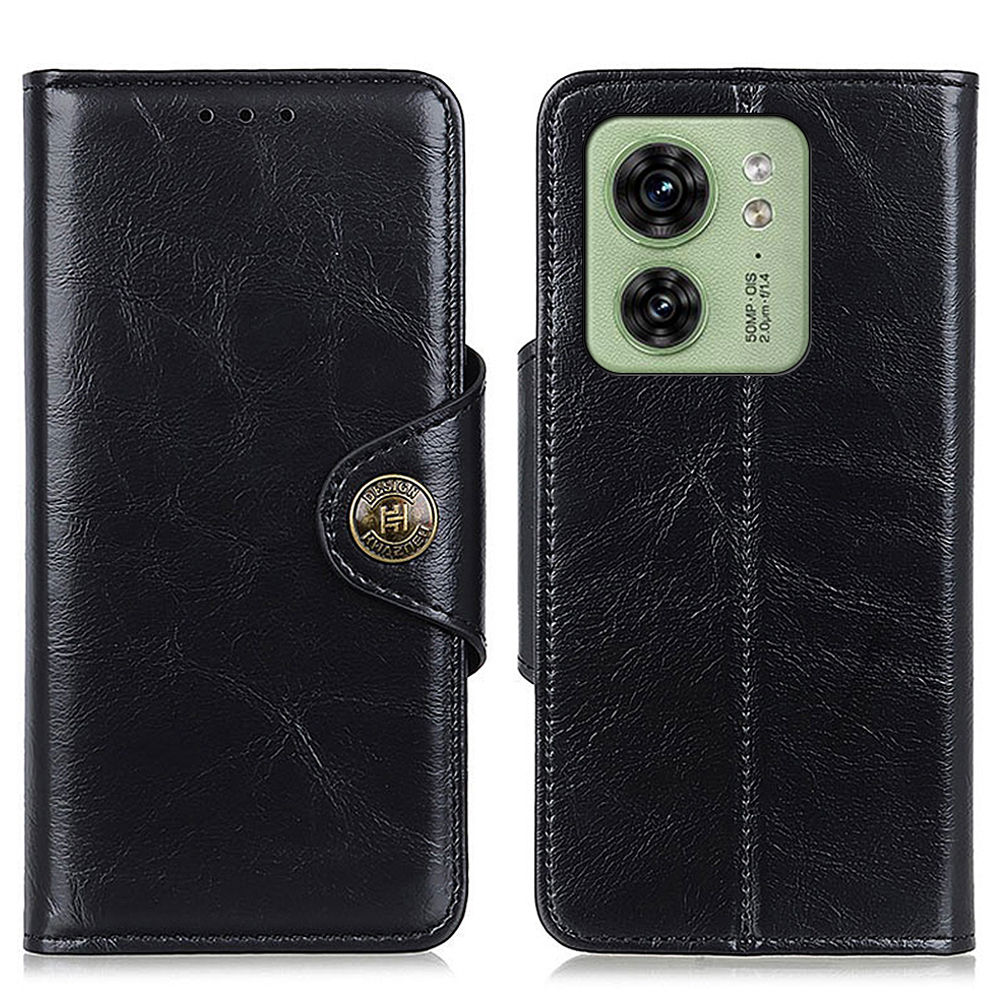

Khazhen Für Motorola Edge 40 5g Stand Phone Hülle Wallet Flip Magnetic PU Lederschale Abdeckung - Schwarz, Motorola Edge 40 5G