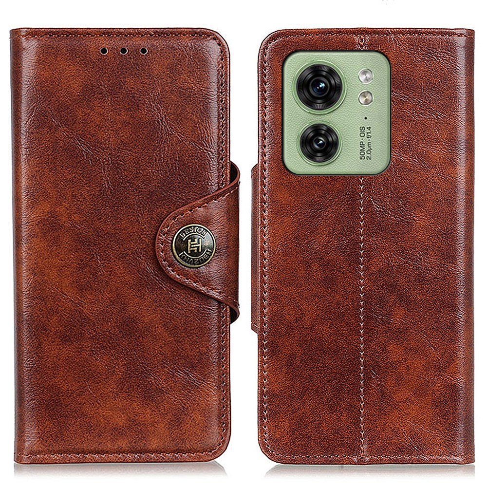 

Khazhen Für Motorola Edge 40 5g Stand Phone Hülle Wallet Flip Magnetic PU Lederschale Abdeckung - Braun, Motorola Edge 40 5G