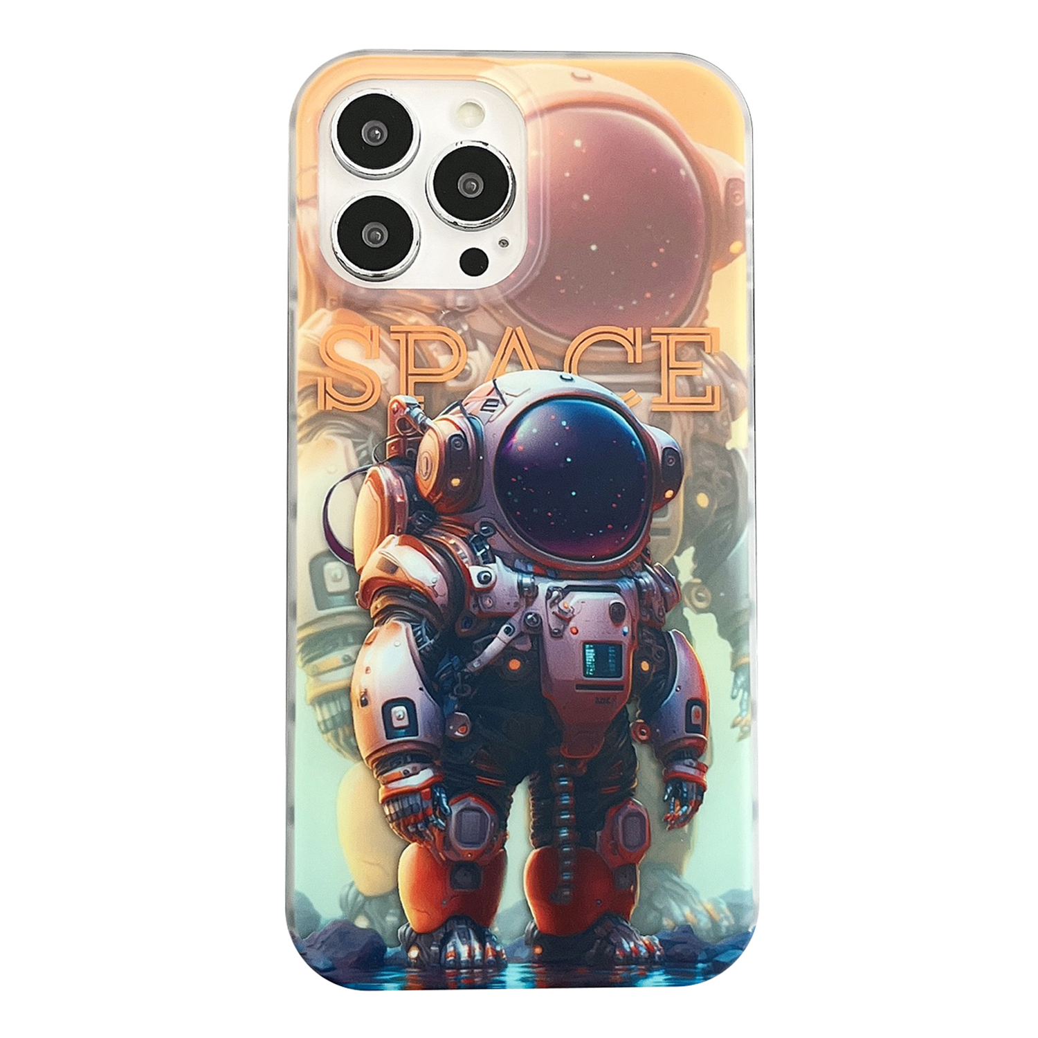 

Für Iphone 14 Pro PC+TPU -schutzmatte Matte Hülle IMD Astronaut Muster Telefonabdeckung - Gradientenorange, iPhone 14 Pro