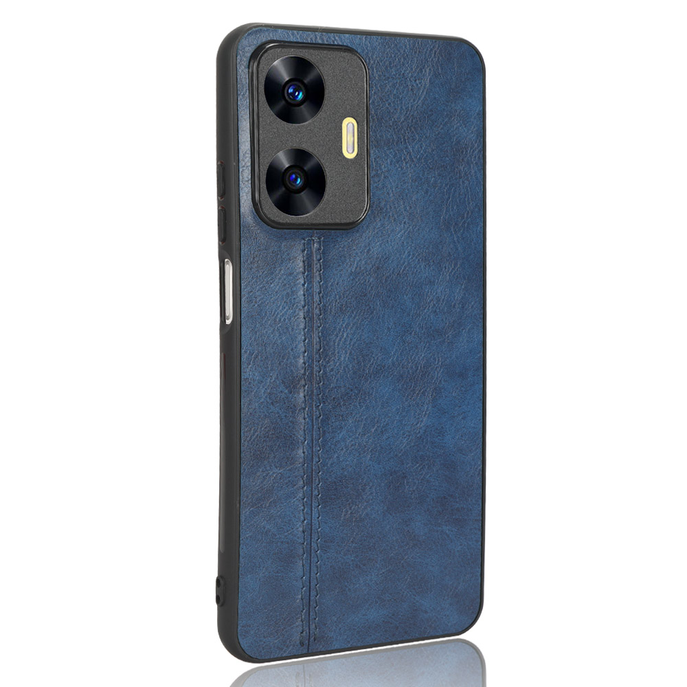 

Cowide Textur Telefonabdeckung Für Realme C55, PU -lederbeschichtete TPU+PC Back Case - Blau, Realme C55