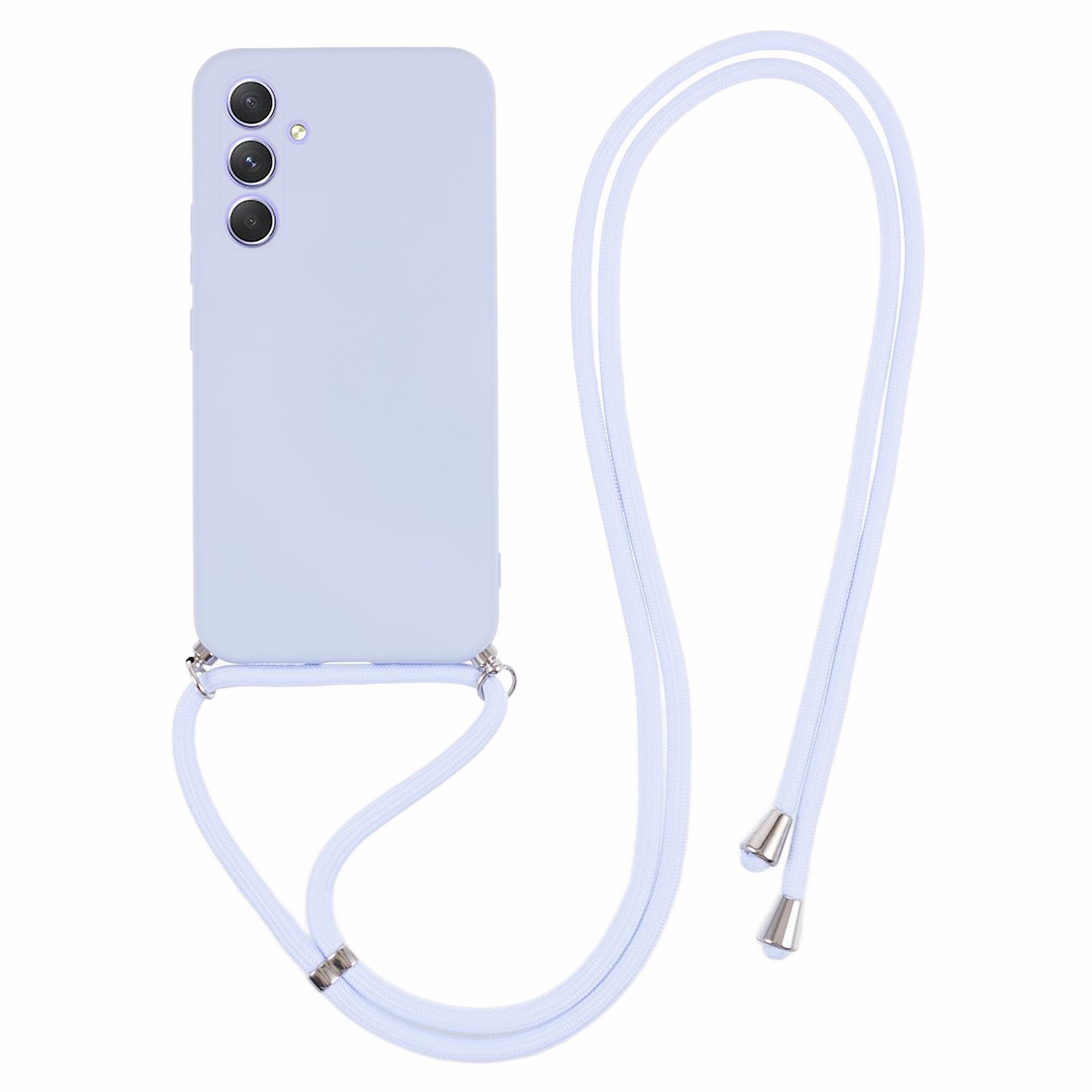 

Für Samsung Galaxy A24 4G Case Gummizierte TPU -telefonabdeckung Mit Langem Lanyard - Helles Lila, Galaxy A24 4G