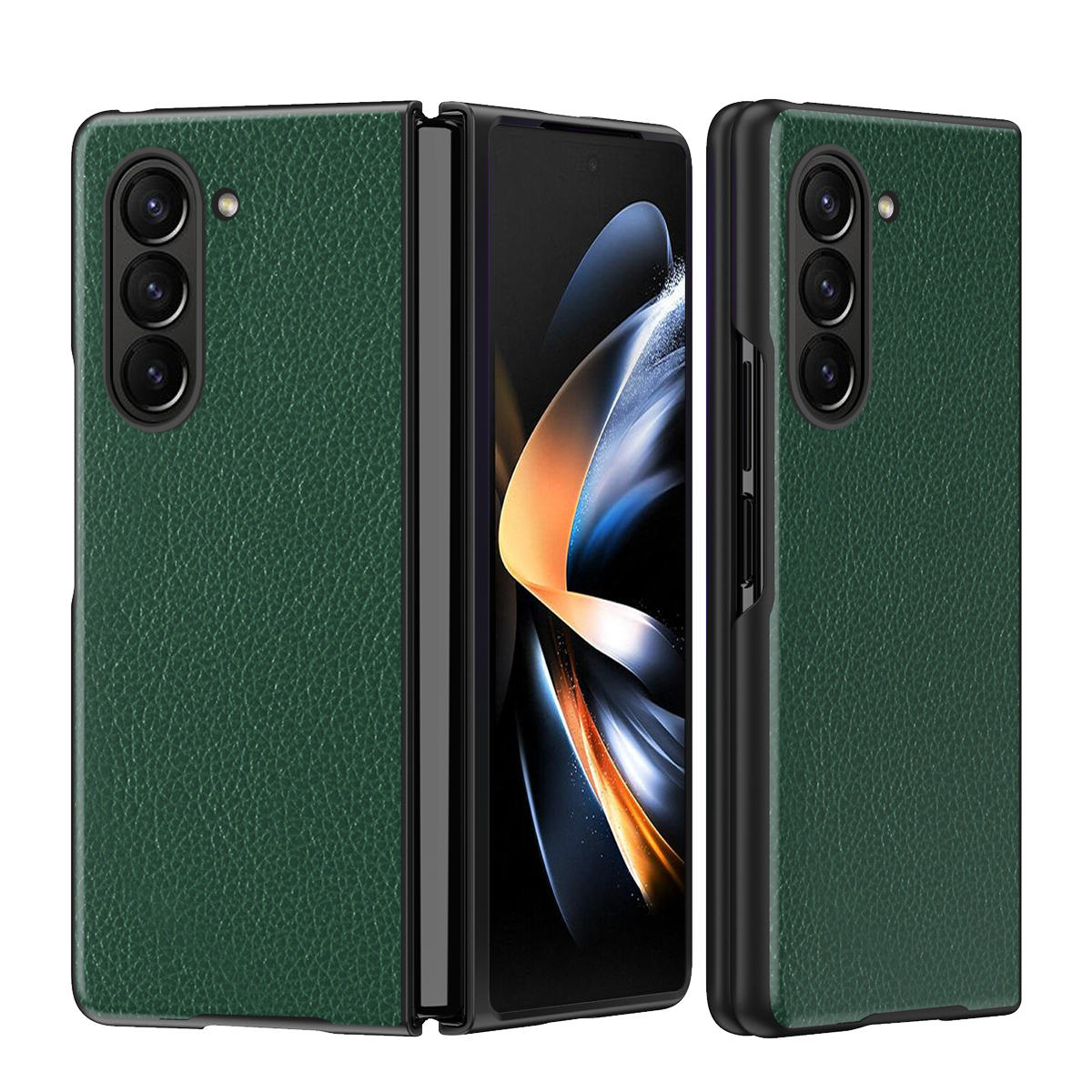 

Telefonhülle Für Samsung Galaxy Z Fold5 5G Litchi Textur PU Lederbeschichtete PC -telefonabdeckung - Grün, Galaxy Z Fold5 5G