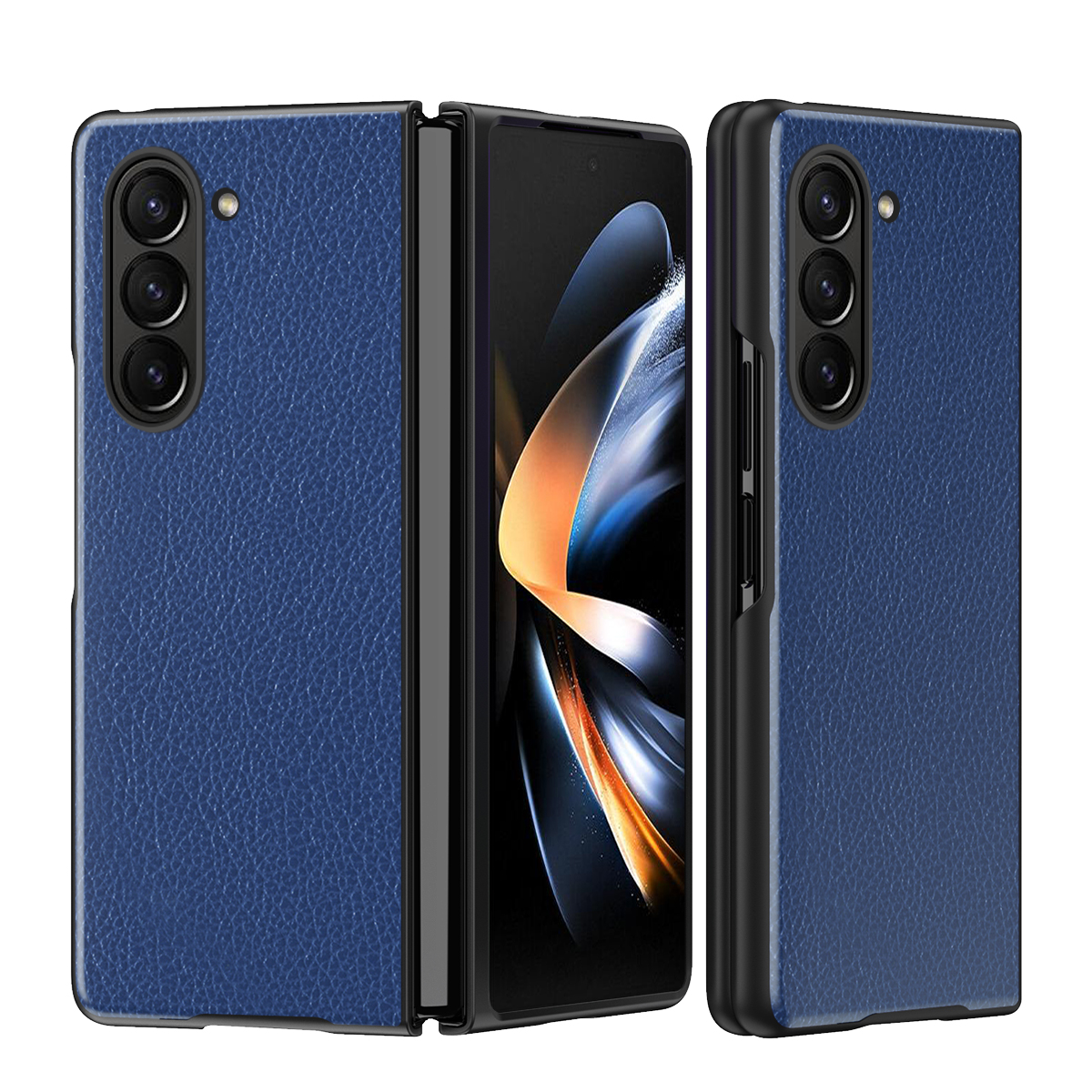 

Telefonhülle Für Samsung Galaxy Z Fold5 5G Litchi Textur PU Lederbeschichtete PC -telefonabdeckung - Saphir, Galaxy Z Fold5 5G