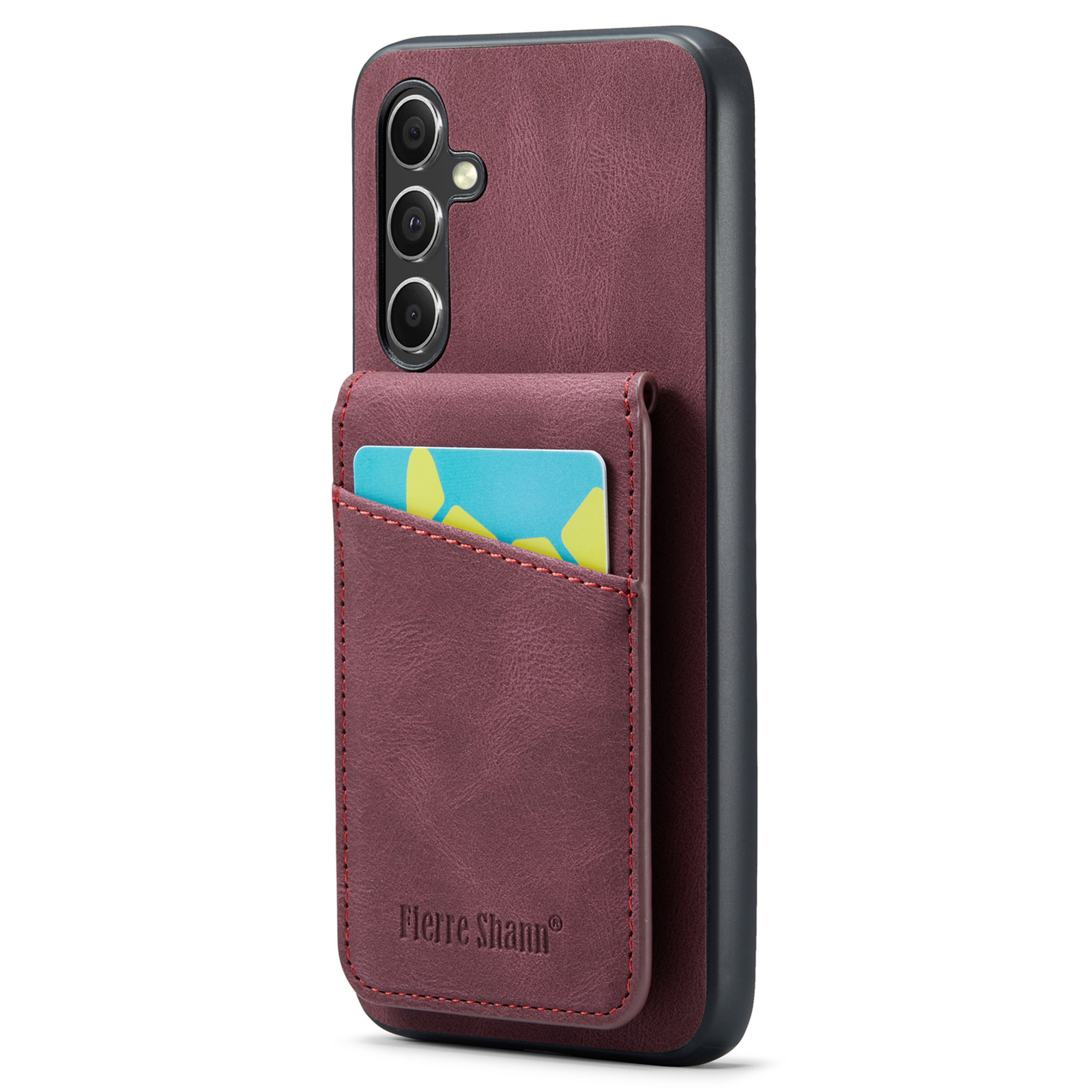 

Fierre Shann Für Samsung Galaxy A34 5G PU Leder+tpu Shell RFID Blocking Card Halter Kickstand Telefonhülle - Rot, Galaxy A34 5G