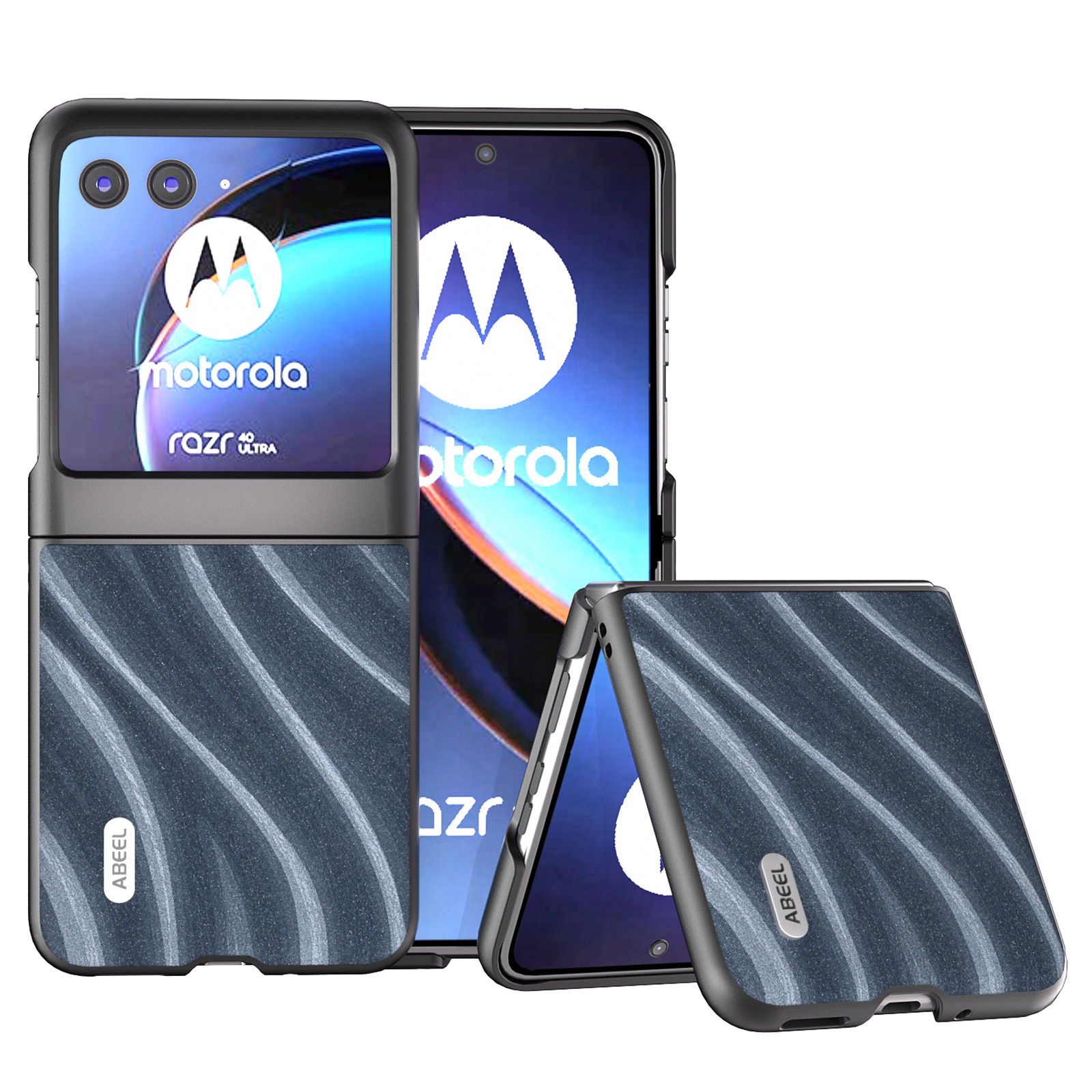 

ABEEL Für Motorola Razr 40 Ultra 5G PU -leder -pc -telefonhülle Slim Telefonabdeckung - Blau, Motorola Razr 40 Ultra 5G