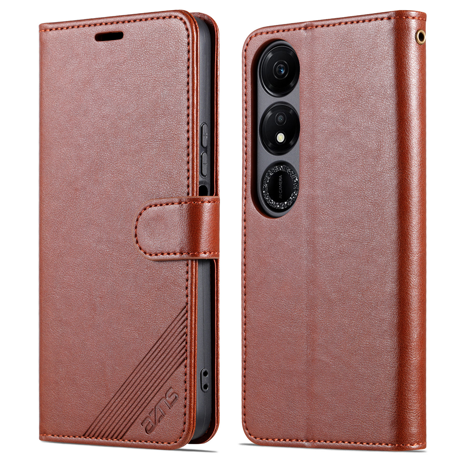 

Azns Für Ehren Spielen Sie 40 PU Leder Stand Phone Hülle Flip Wallet Protective Cover - Braun, Honor Play 40