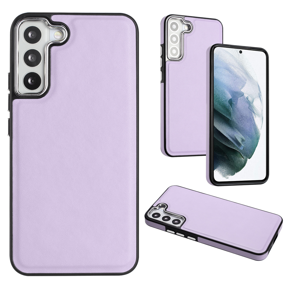 

YB Lederbeschichtung Serie-6 Für Samsung Galaxy S23 Rückdecke Pu-lederbeschichtete Tpu-anti-fall-hülle - Lila, Galaxy S23