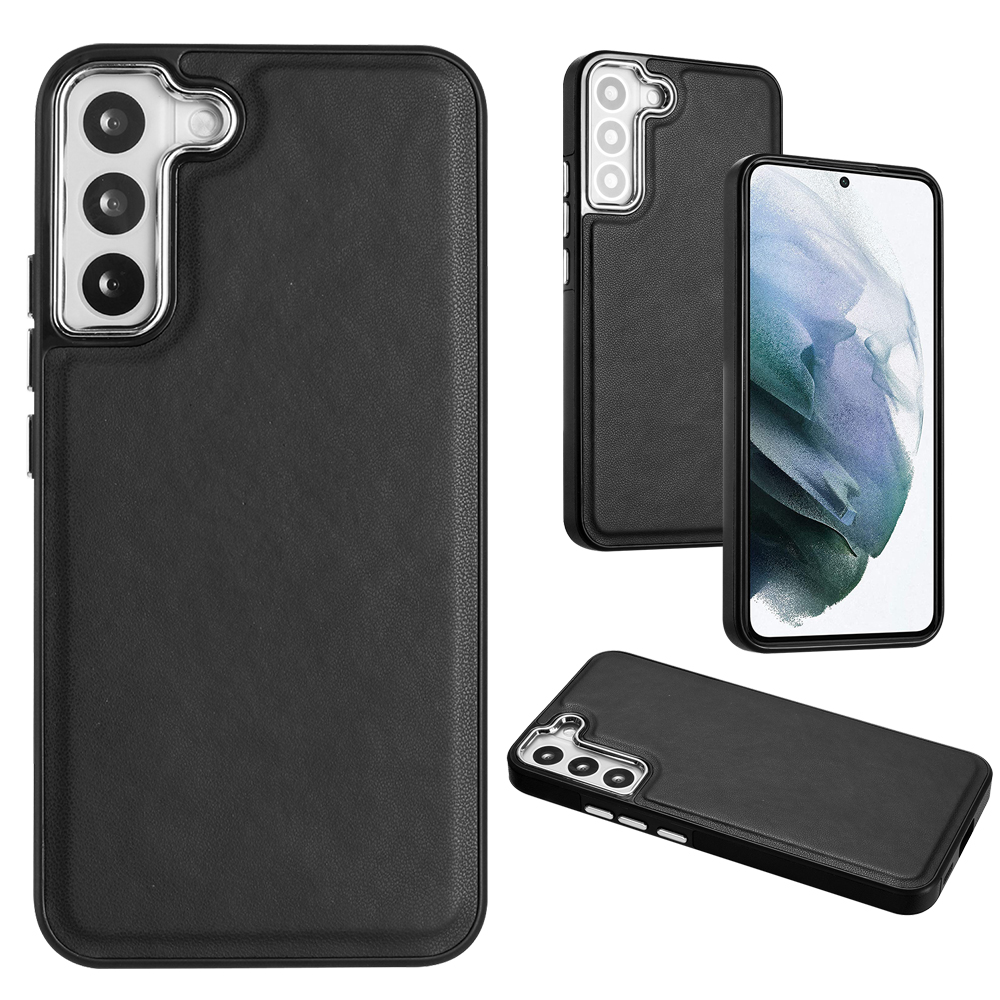 

YB Lederbeschichtung Serie-6 Für Samsung Galaxy S23 Rückdecke Pu-lederbeschichtete Tpu-anti-fall-hülle - Schwarz, Galaxy S23