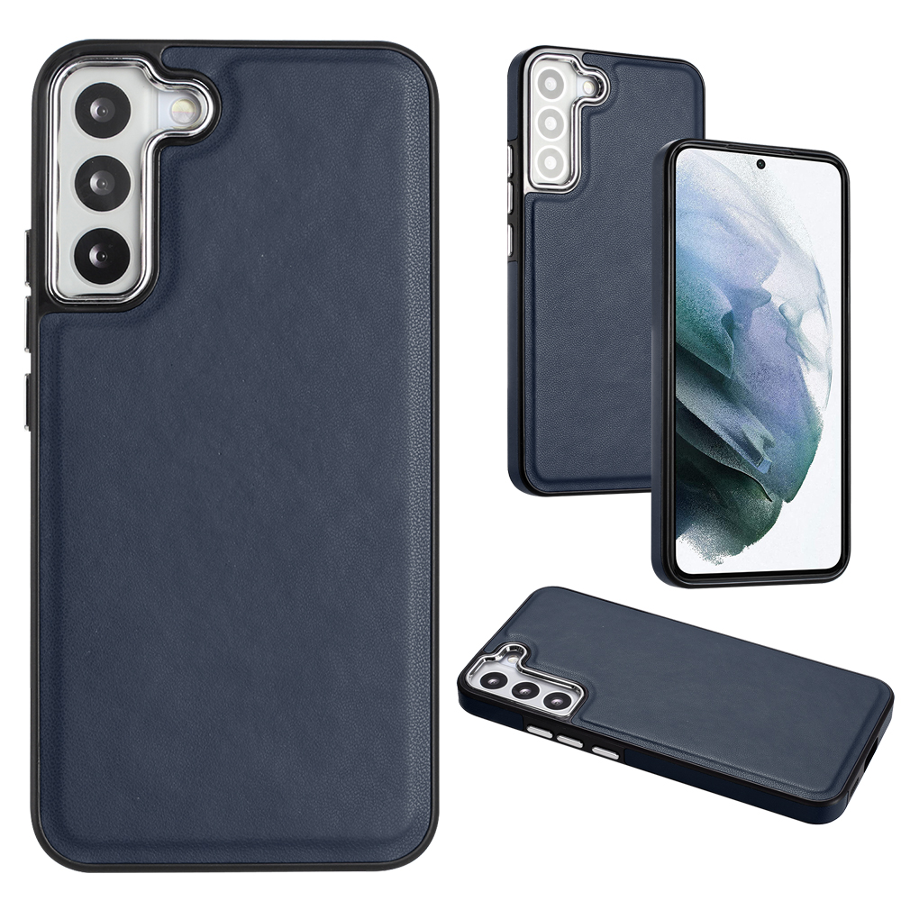 

YB Lederbeschichtungsreihe-6 Für Samsung Galaxy S21 fe 5G PU Leder+tpu Phone Hülle Schockdcover - Saphir, Galaxy S21 FE 5G