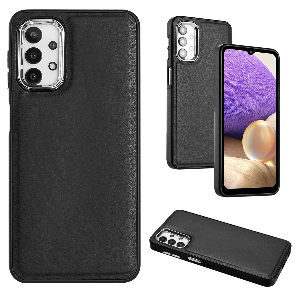 

YB Lederbeschichtung Serie-6 Für Samsung Galaxy A32 5G / M32 5G Lederbeschichtete TPU Mobile Case Anti-scratch-abdeckung - Schwarz, Galaxy A32 5G