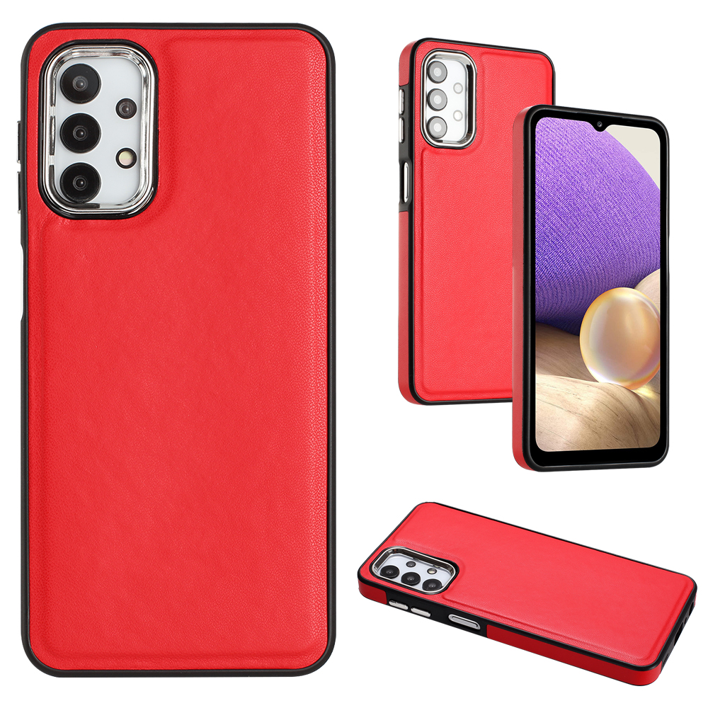 

YB Lederbeschichtung Serie-6 Für Samsung Galaxy A32 5G / M32 5G Lederbeschichtete TPU Mobile Case Anti-scratch-abdeckung - Rot, Galaxy A32 5G