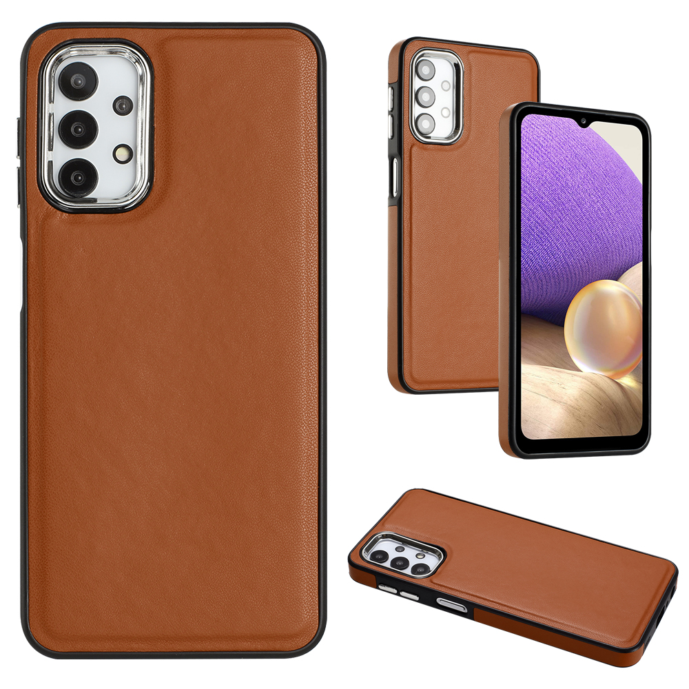 

YB Lederbeschichtung Serie-6 Für Samsung Galaxy A32 5G / M32 5G Lederbeschichtete TPU Mobile Case Anti-scratch-abdeckung - Braun, Galaxy A32 5G