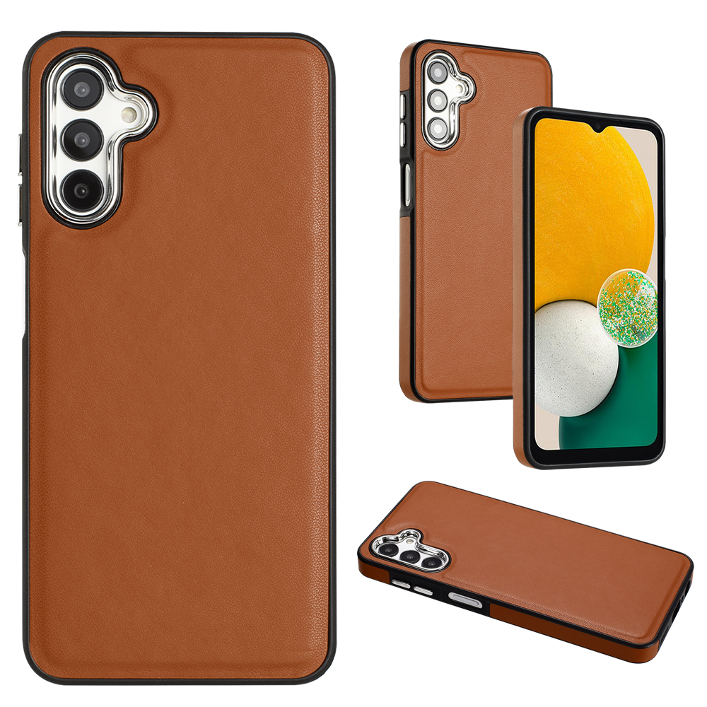 

YB Lederbeschichtung Serie-6 Für Samsung Galaxy A14 4G / 5G Telefonabdeckung PU Lederbeschichtete TPU -hülle - Braun, Galaxy A14 5G