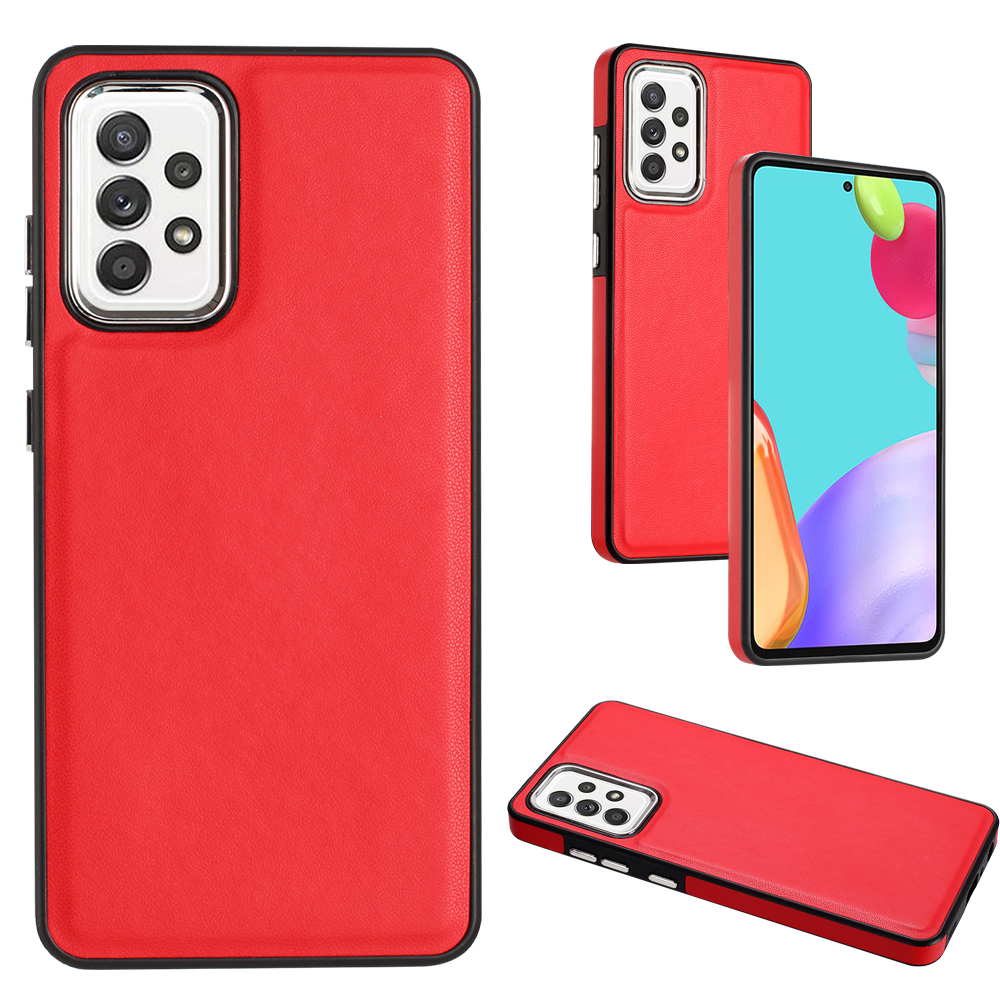 

YB Lederbeschichtungsreihe-6 Für Samsung Galaxy A32 4G (eu-version) Pu-lederschicht Tpu-hülle Telefonabdeckung - Rot, Samsung Galaxy A32 4G (EU Version)