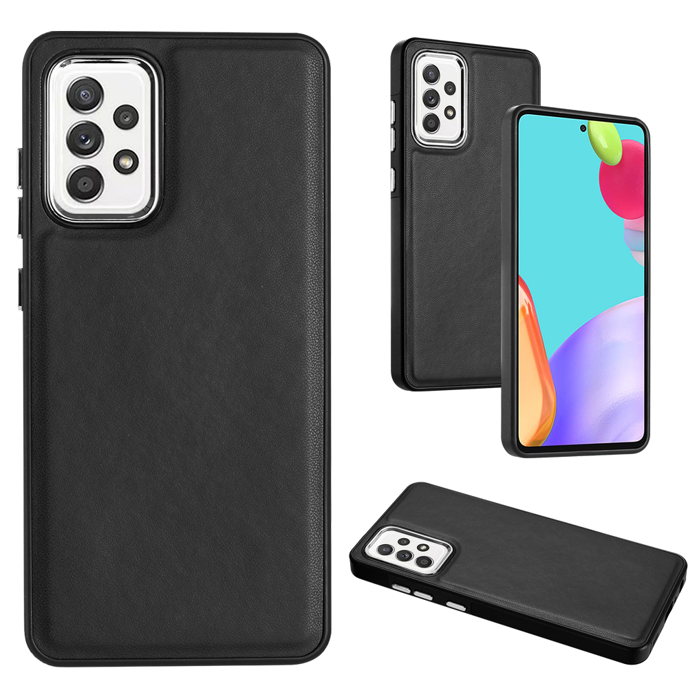 

YB Lederbeschichtungsreihe-6 Für Samsung Galaxy A32 4G (eu-version) Pu-lederschicht Tpu-hülle Telefonabdeckung - Schwarz, Samsung Galaxy A32 4G (EU Version)