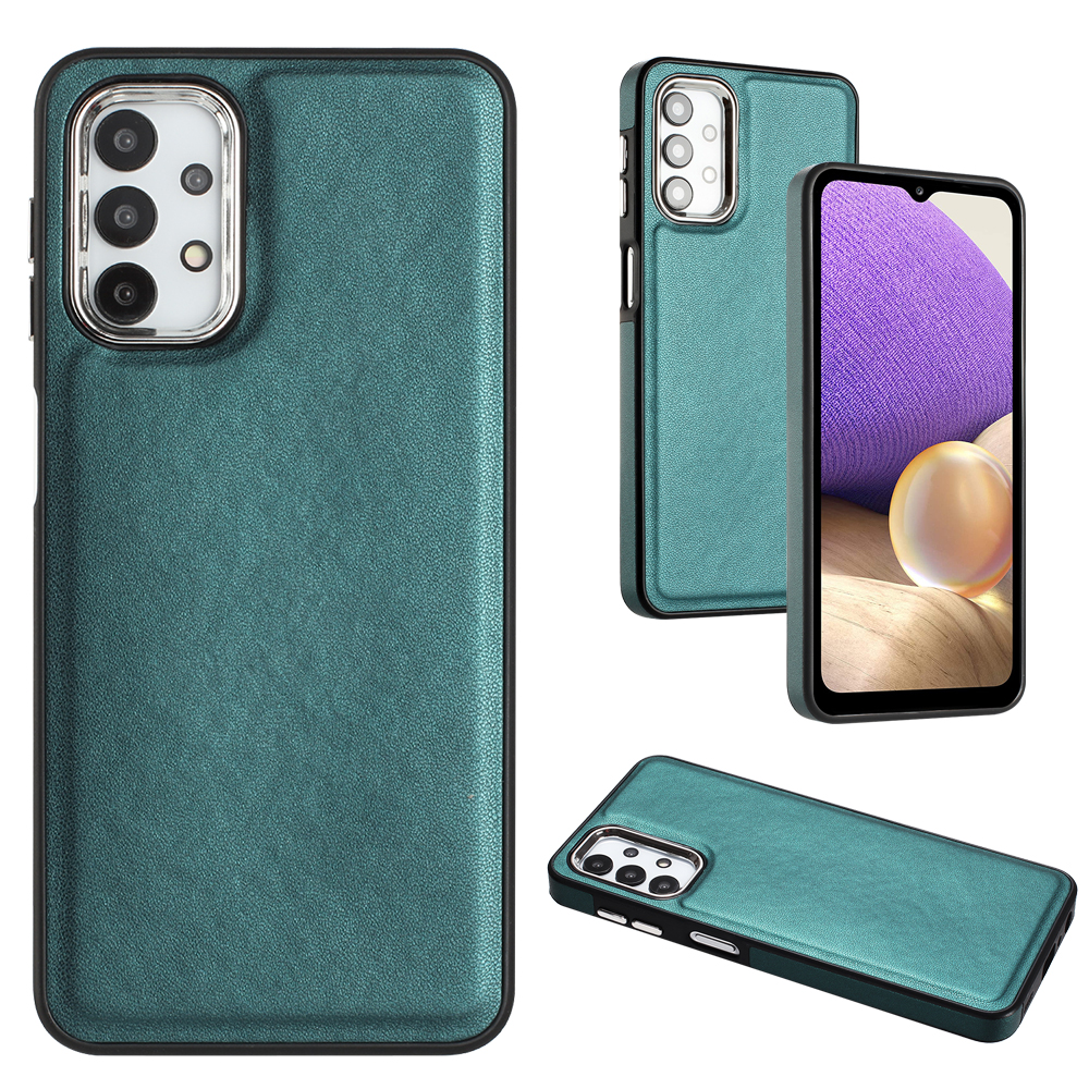

YB Lederbeschichtungsreihe-6 Für Samsung Galaxy A13 4G Telefonabdeckung PU Leder+tpu Schockproof Hülle - Grün, Galaxy A13 4G