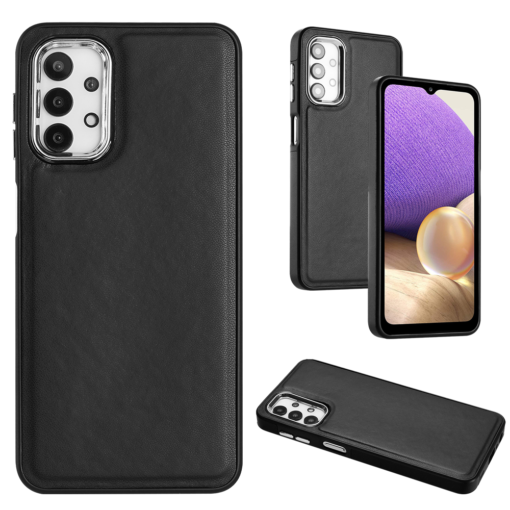 

YB Lederbeschichtungsreihe-6 Für Samsung Galaxy A13 4G Telefonabdeckung PU Leder+tpu Schockproof Hülle - Schwarz, Galaxy A13 4G
