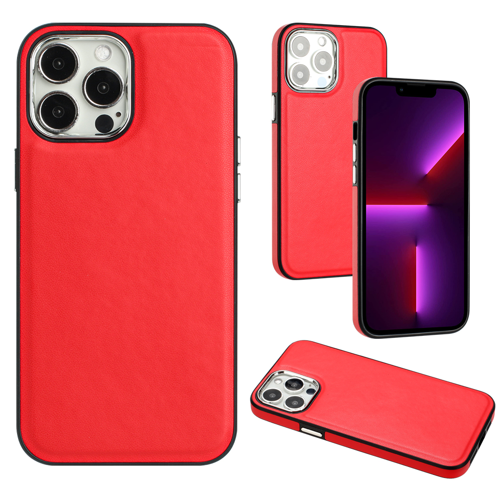 

YB Leder-beschichtung Serie-6 Für Iphone 13 Pro Max Herbstschutz Telefonabdeckung PU Leder+tpu Hülle - Rot, iPhone 13 Pro Max