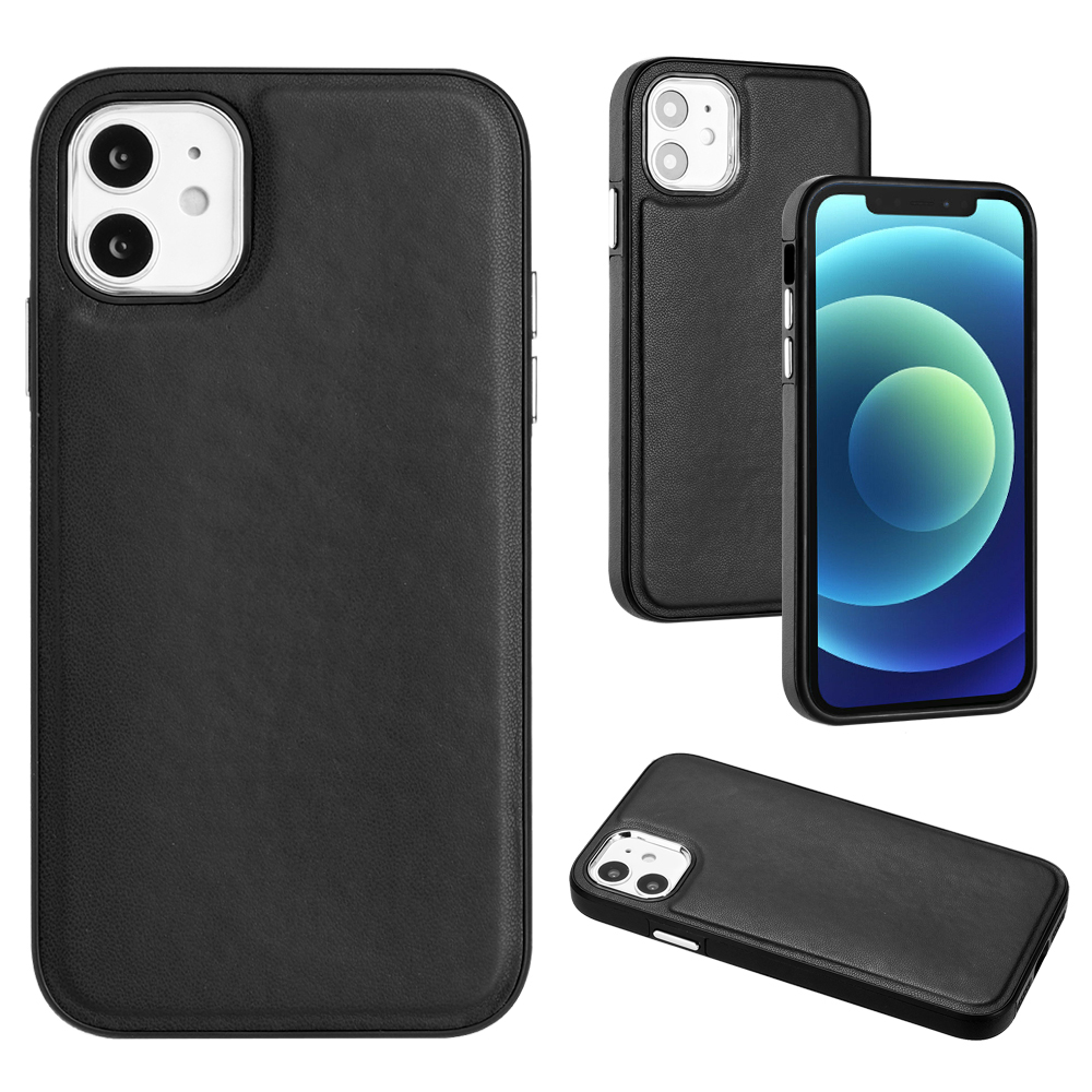 

YB Lederbeschichtung Serie-6-handyabdeckung Für Iphone 12 / 12 Pro Back Shell PU Leder+tpu -hülle - Schwarz, iPhone 12