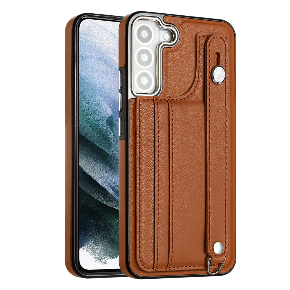 

YB Lederbeschichtungsreihe-5 Für Samsung Galaxy S23 Kartenschlitze Schocksicheres Abdeck - Braun, Galaxy S23