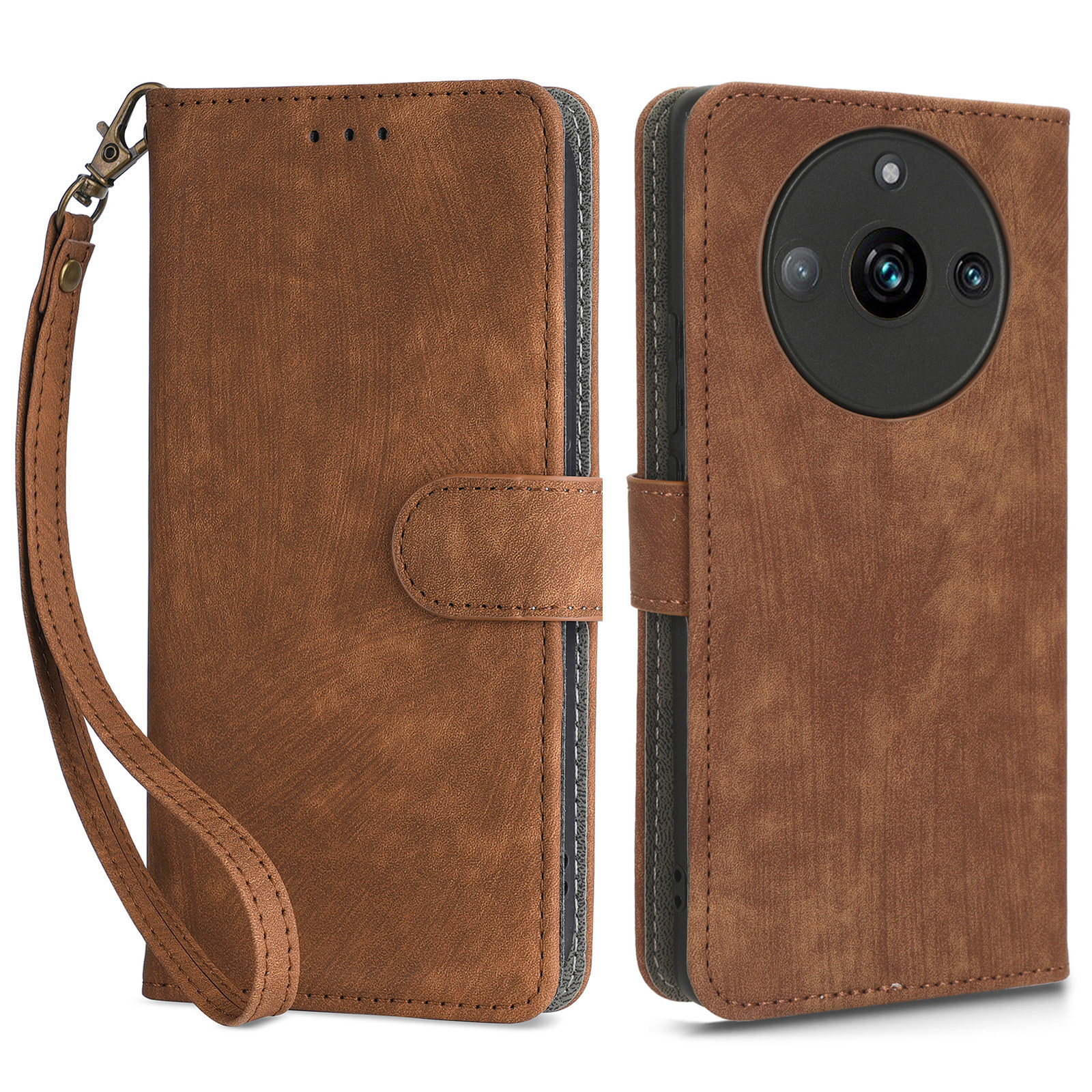 

Für Realme 11 Pro 5g / 11 Pro+ 5G Telefonabdeckung RFID Blocking Wallet Lederhülle Mit Faltbarem Ständer - Braun, Realme 11 Pro+ 5G