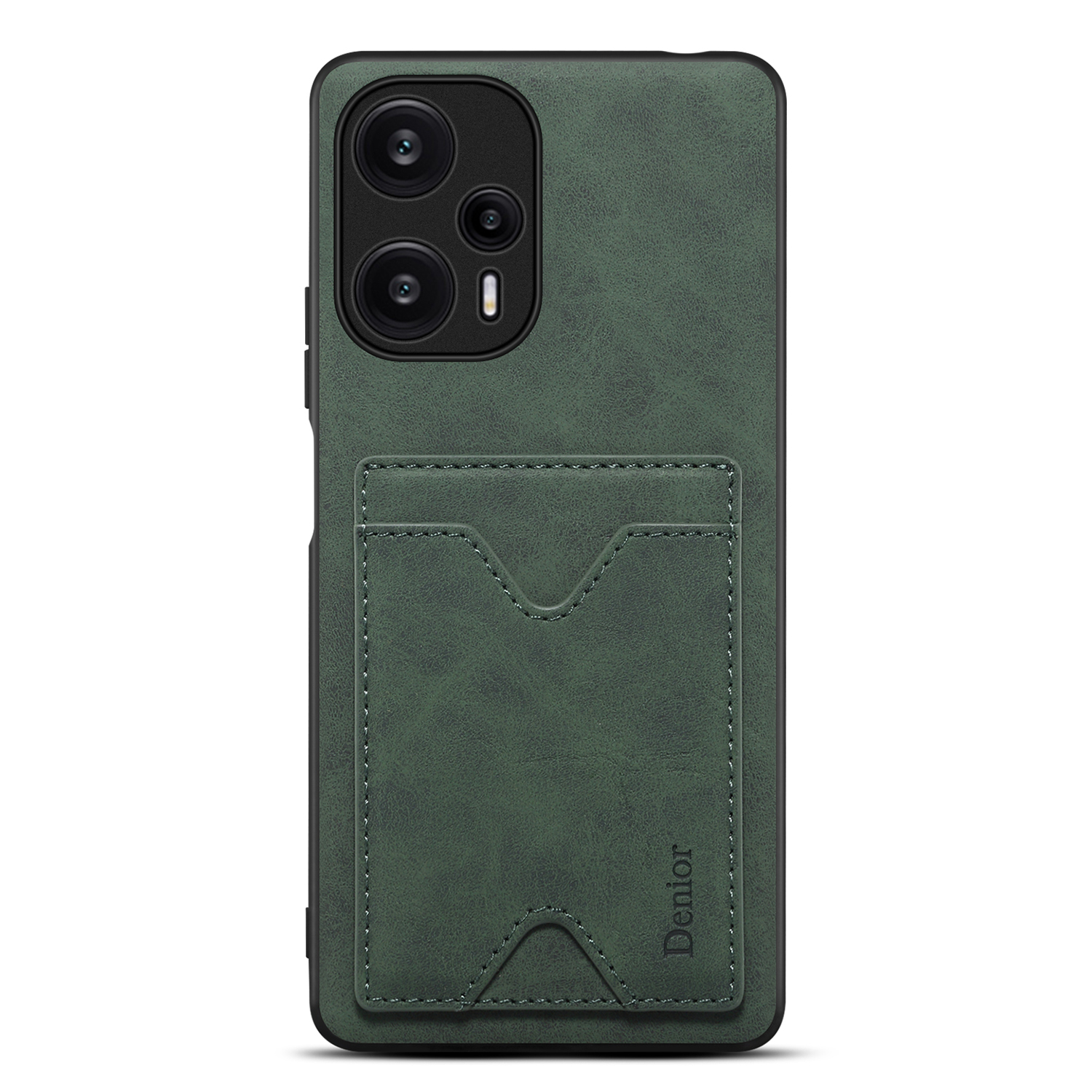 

Denior Telefonkoffer Für Xiaomi Redmi Note 12 Turbo / Poco F5 5G Kickstand Kartenhalter Lederbeschichtete TPU -abdeckung - Grün, Xiaomi Redmi Note 12 Turbo