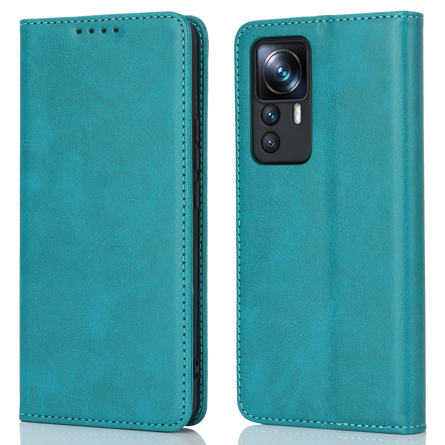 

PU Lederhülle Für Xiaomi 12T 5G / 12t Pro 5g / Redmi K50 Ultra -kalb -texturständer Brieftasche Telefonabdeckung - Himmelblau, Xiaomi 12T 5G
