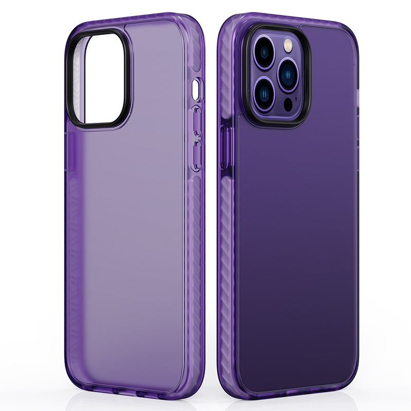 

Für Das Iphone 13 Pro 6,1 Zoll Matte Pc+tpu-hülle Anti-fingerabdruck-telefonabdeckung - Lila, iPhone 13 Pro