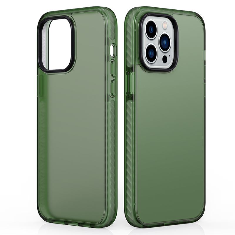 

Für Das Iphone 13 Pro 6,1 Zoll Matte Pc+tpu-hülle Anti-fingerabdruck-telefonabdeckung - Grün, iPhone 13 Pro