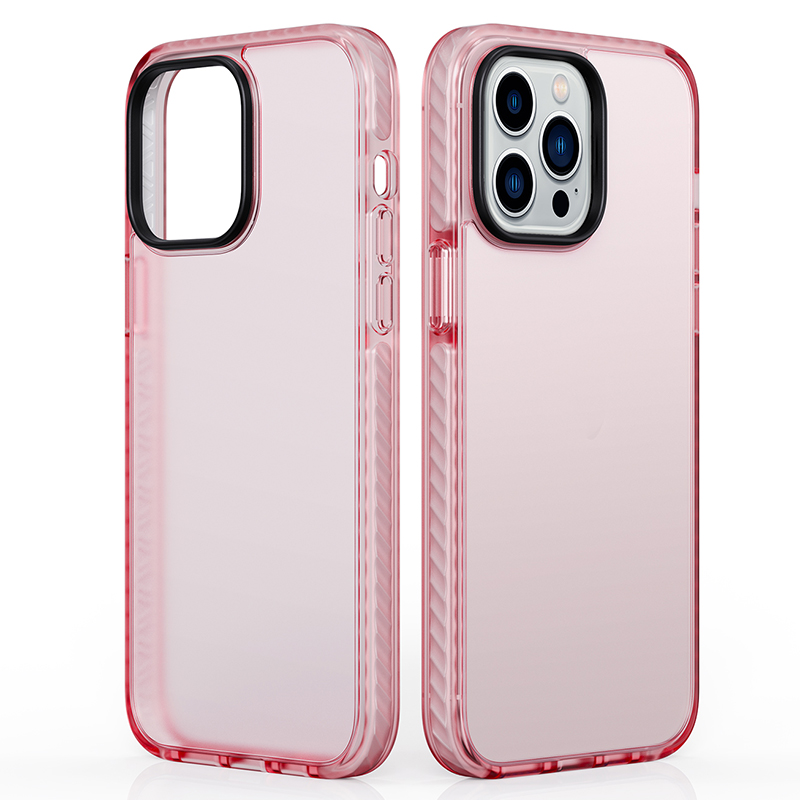 

Für Das Iphone 13 Pro 6,1 Zoll Matte Pc+tpu-hülle Anti-fingerabdruck-telefonabdeckung - Rosa, iPhone 13 Pro