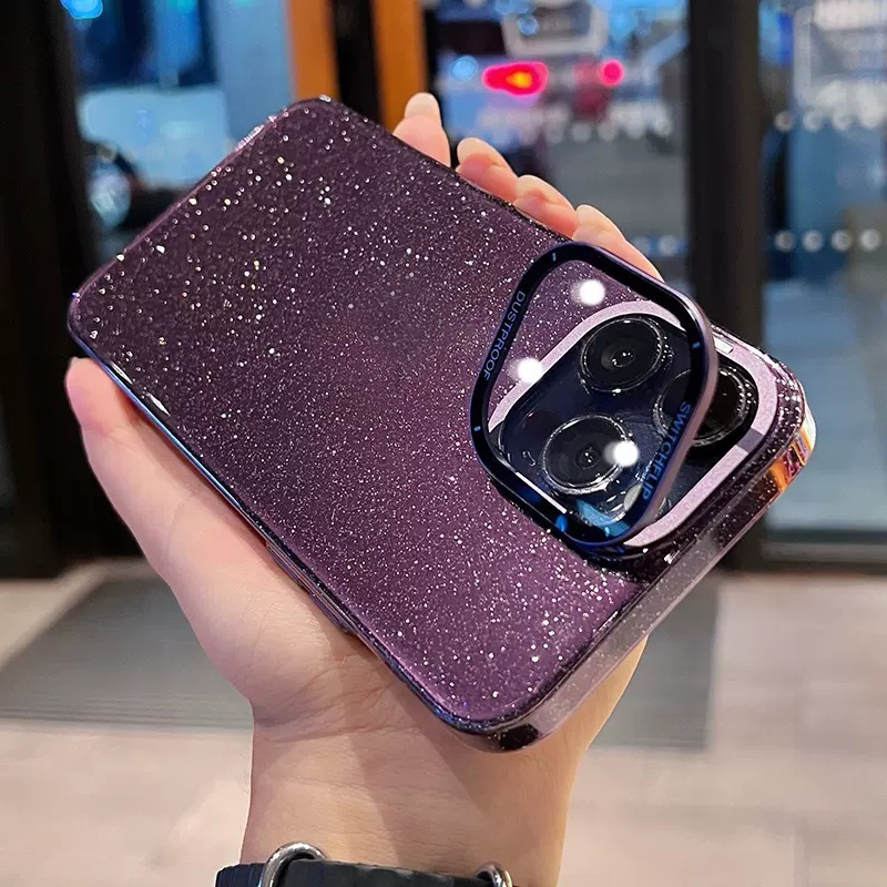 

Telefonschale Für Iphone 14 Pro Max Glitzer Anti-kratzer-pc-hülle Mit Kameraschutz Cover Kickstand - Dunkelviolett, iPhone 14 Pro Max