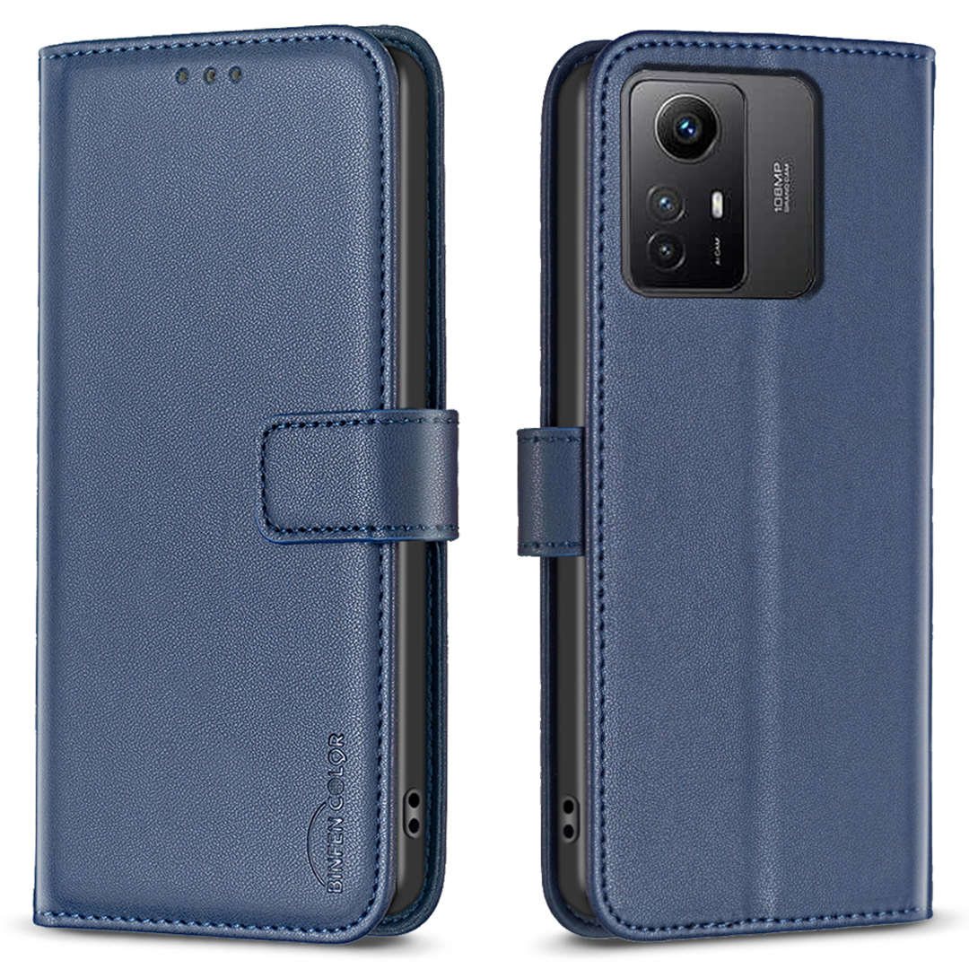 

Binfen Farbe BF17 Für Xiaomi Redmi Note 12s 4G Mobiltelefon Ständer Hülle PU Lederabdeckung Brieftasche Shell - Blau, Xiaomi Redmi Note 12S 4G