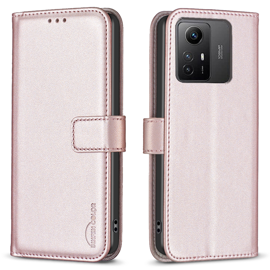 

Binfen Farbe BF17 Für Xiaomi Redmi Note 12s 4G Mobiltelefon Ständer Hülle PU Lederabdeckung Brieftasche Shell - Roségold, Xiaomi Redmi Note 12S 4G