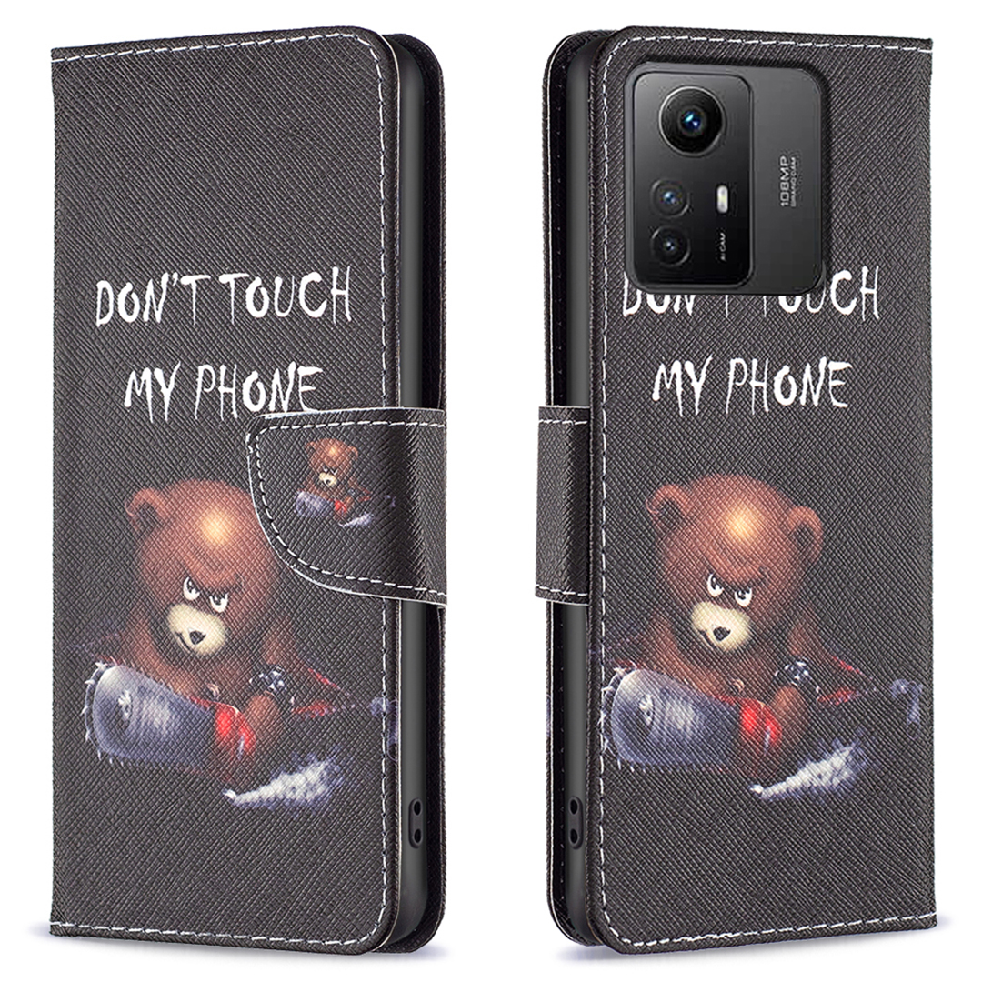

Für Xiaomi Redmi Note 12s 4G PU Leder Flip Cover Wallet Ständer Muster Druck Telefonhülle - Tragen, Xiaomi Redmi Note 12S 4G
