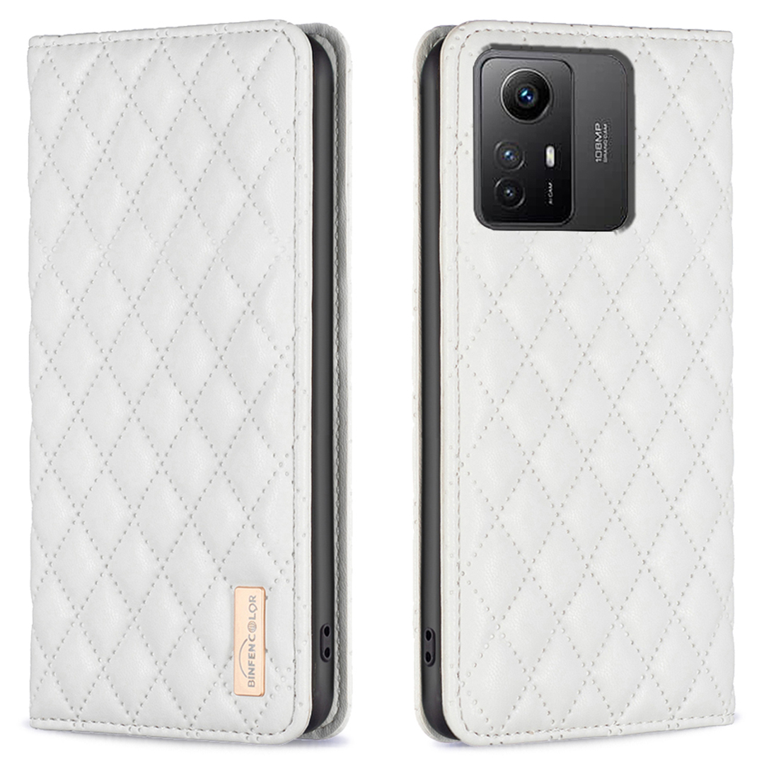 

Binfen Color BF Style-16 Für Xiaomi Redmi Note 12s 4G Telefonschalenkartenhalter PU Leder Telefonabdeckung Hülle - Weiss, Xiaomi Redmi Note 12S 4G
