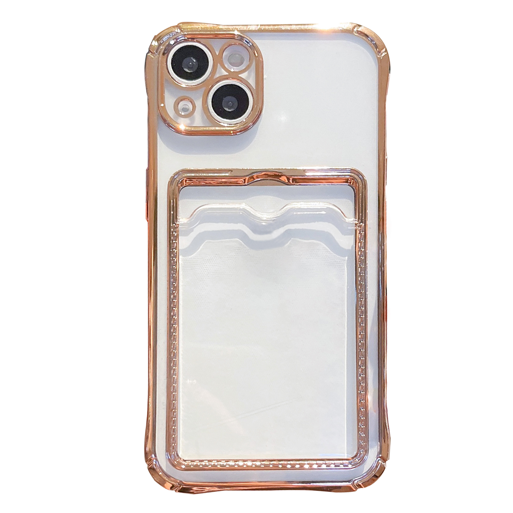 

Schutzhülle Für Iphone 14 Elektroplierend Weiche TPU -telefonabdeckung Mit Kartenhalter - Gold, iPhone 14